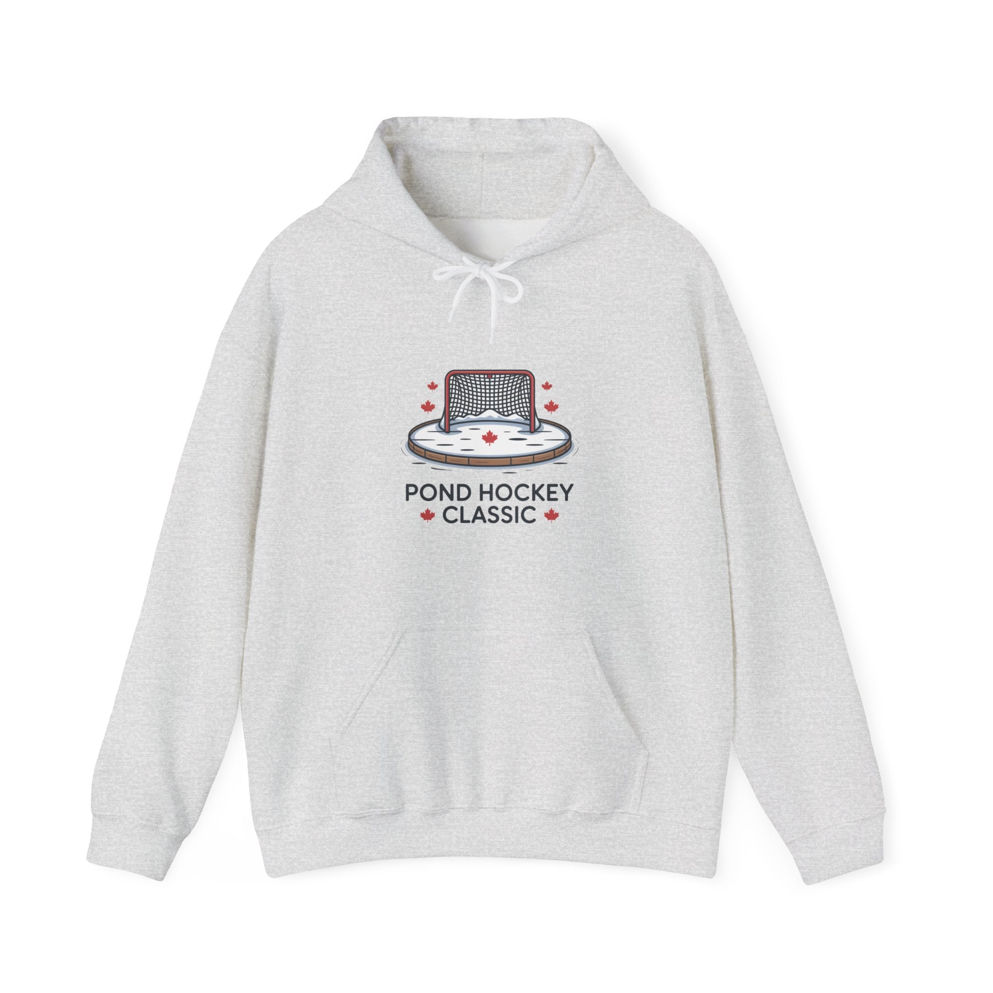 Pond Hockey Classic Hoodie — Vintage Ice Rink Hockey Sweatshirt