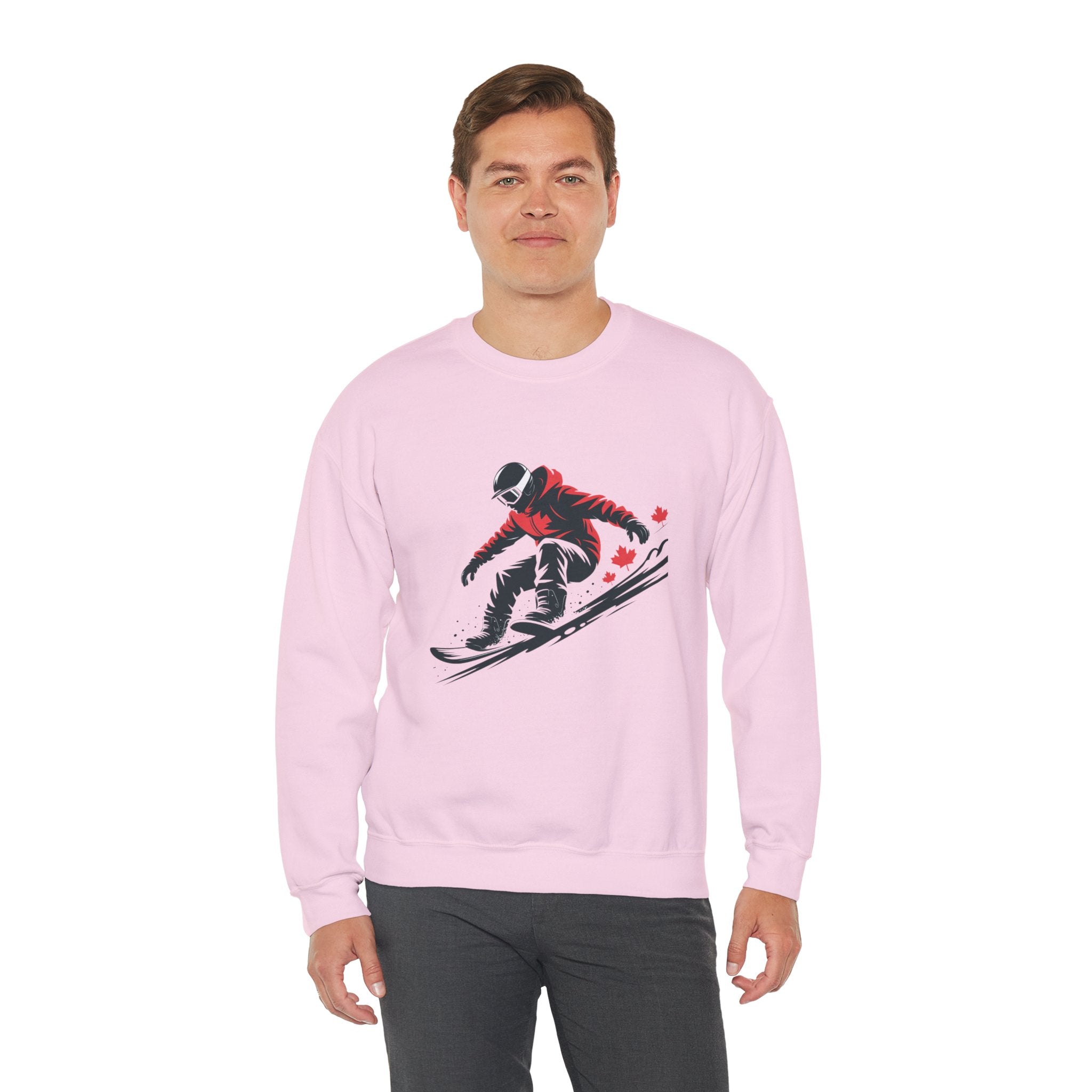 Snowboarder Graphic Sweatshirt – Red Jacket Winter Snowboarding Crewneck