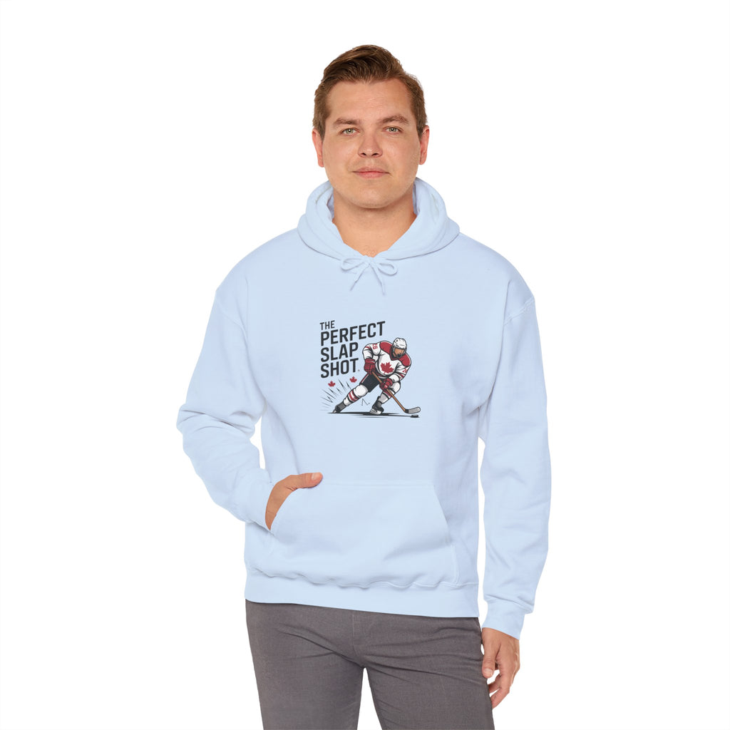 Hockey Slapshot Hoodie – "The Perfect Slap Shot" Graphic Hooded Sweatshirt