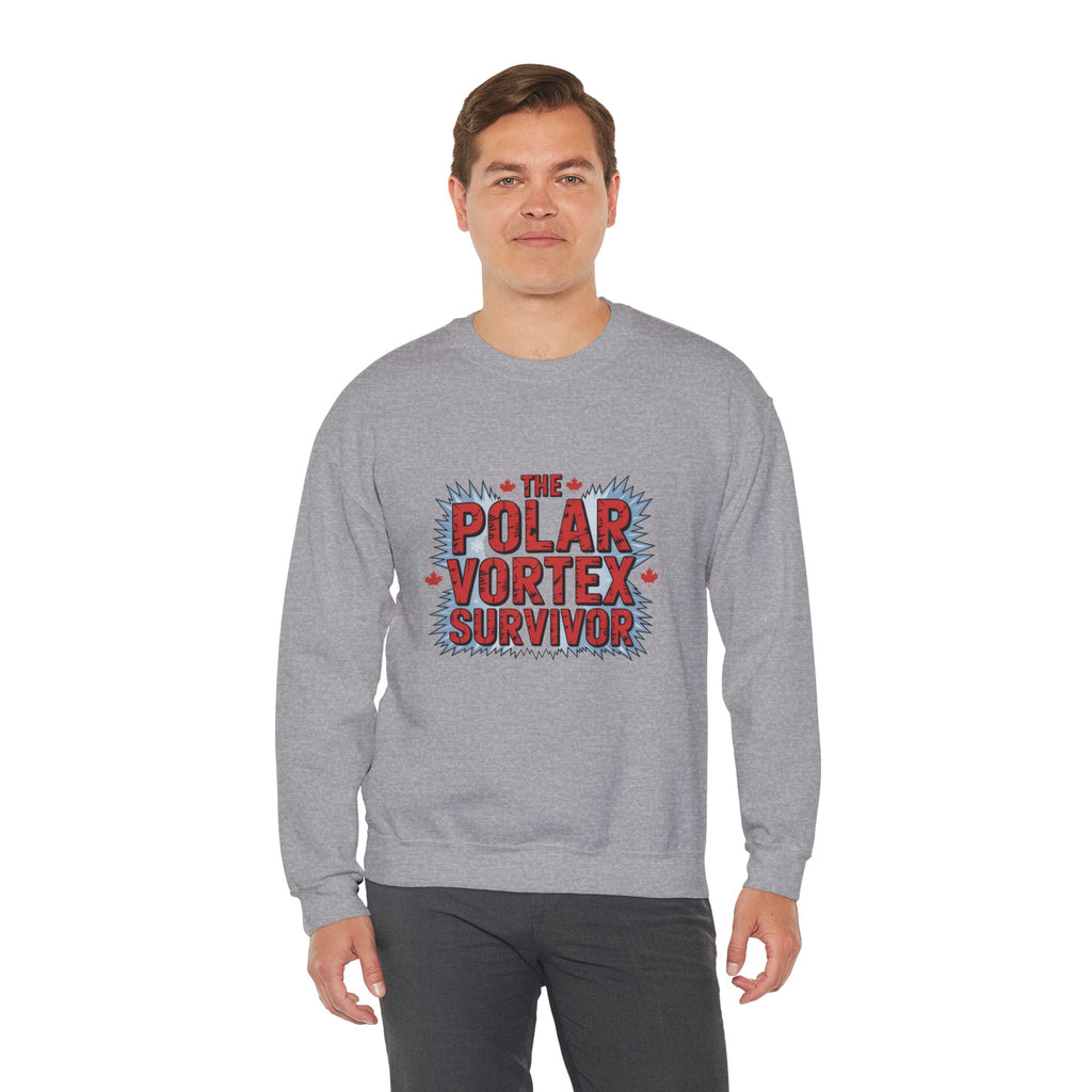 Polar Vortex Survivor Sweatshirt — Funny Winter Cold Weather Crewneck