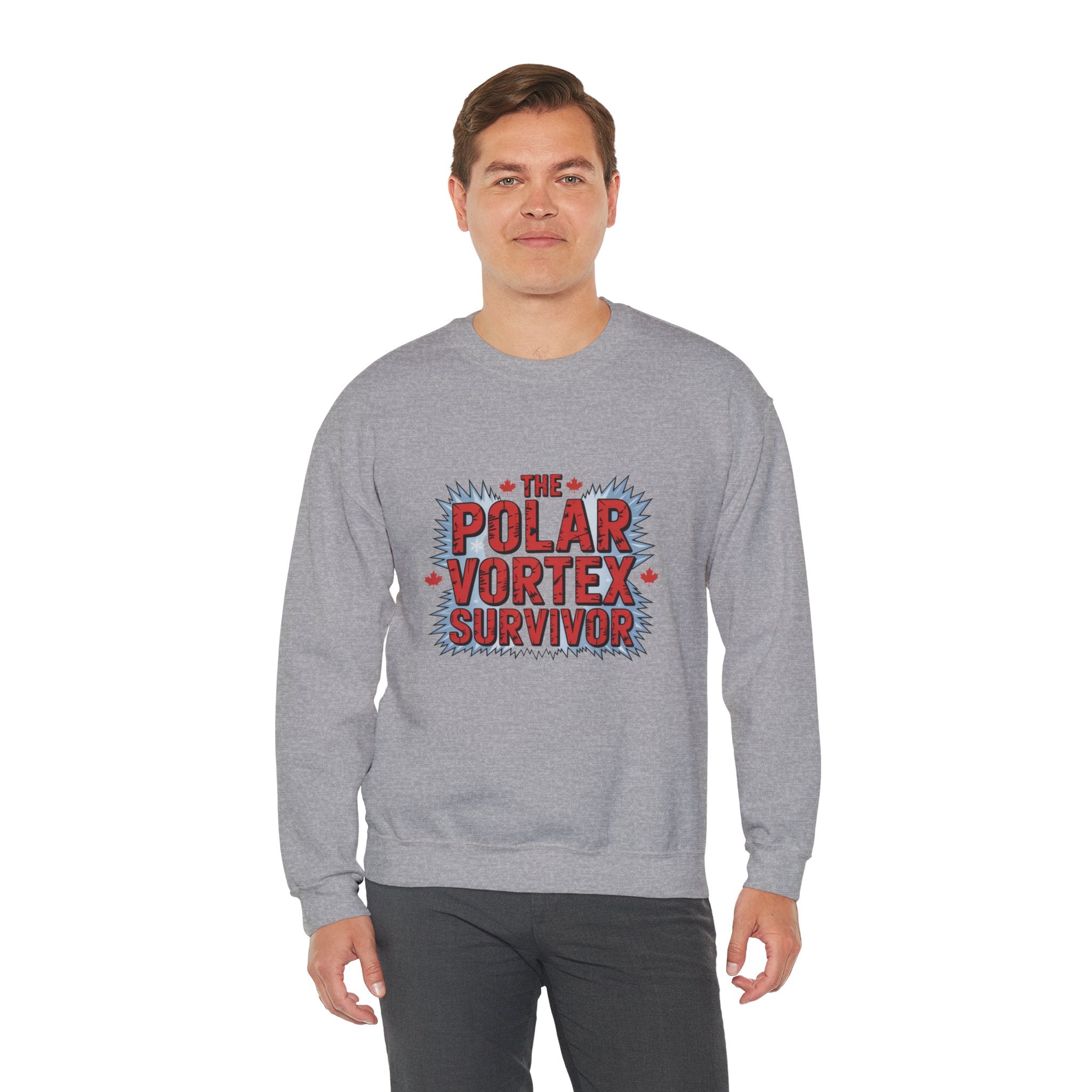 Polar Vortex Survivor Sweatshirt — Funny Winter Cold Weather Crewneck