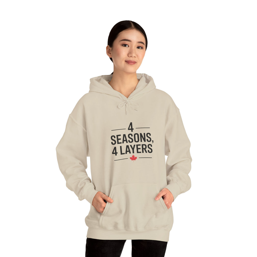 Hoodie - 4 Seasons, 4 Layers Graphic Hooded Sweatshirt (Maple Leaf)