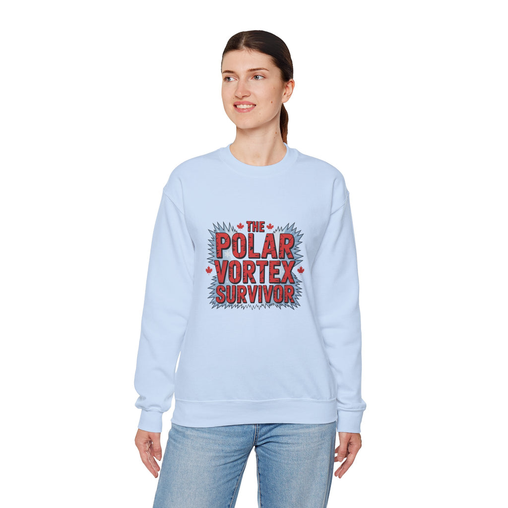 Polar Vortex Survivor Sweatshirt — Funny Winter Cold Weather Crewneck