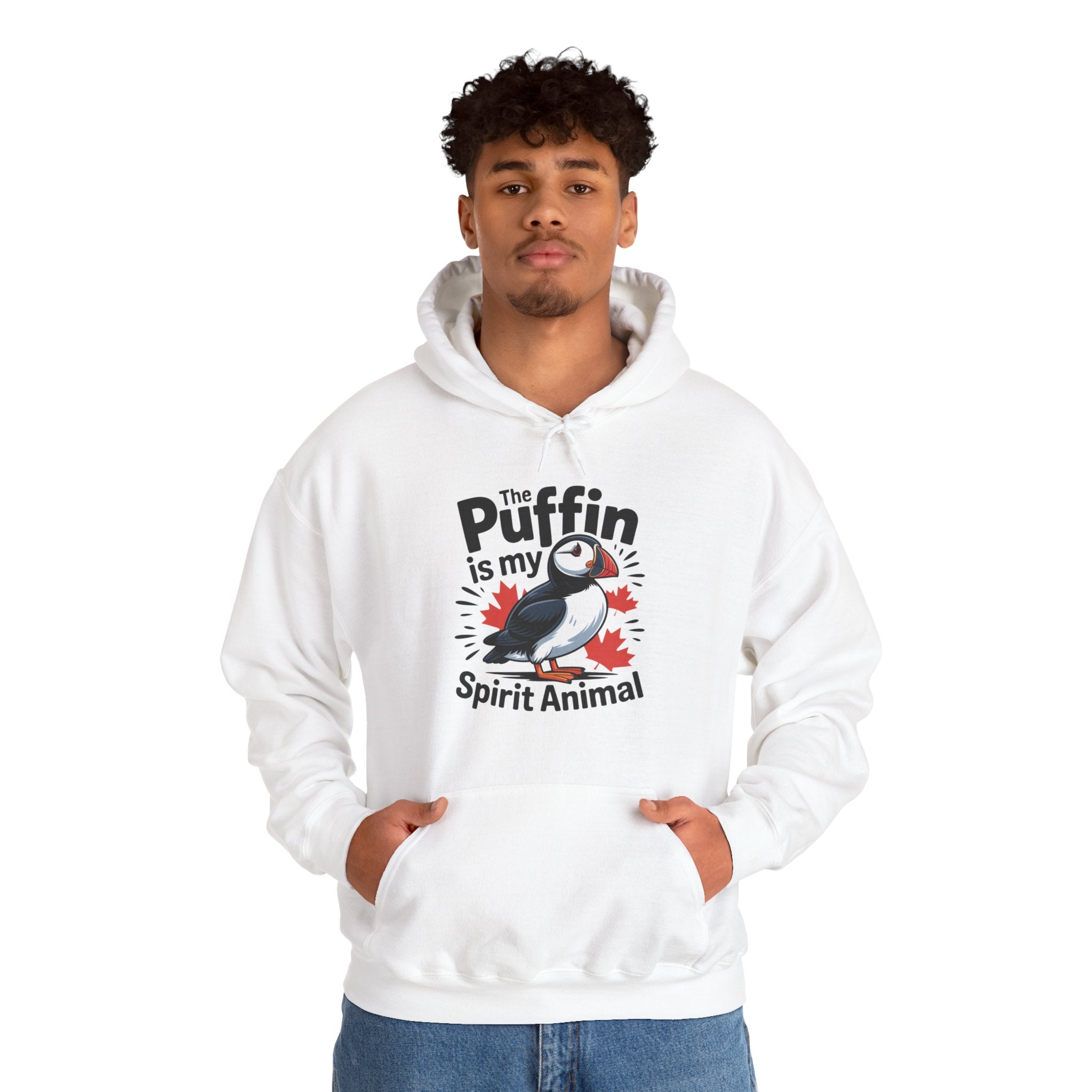Puffin Spirit Animal Hoodie — "The Puffin is my Spirit Animal" Cute Bird Graphic Hooded Sweatshirt