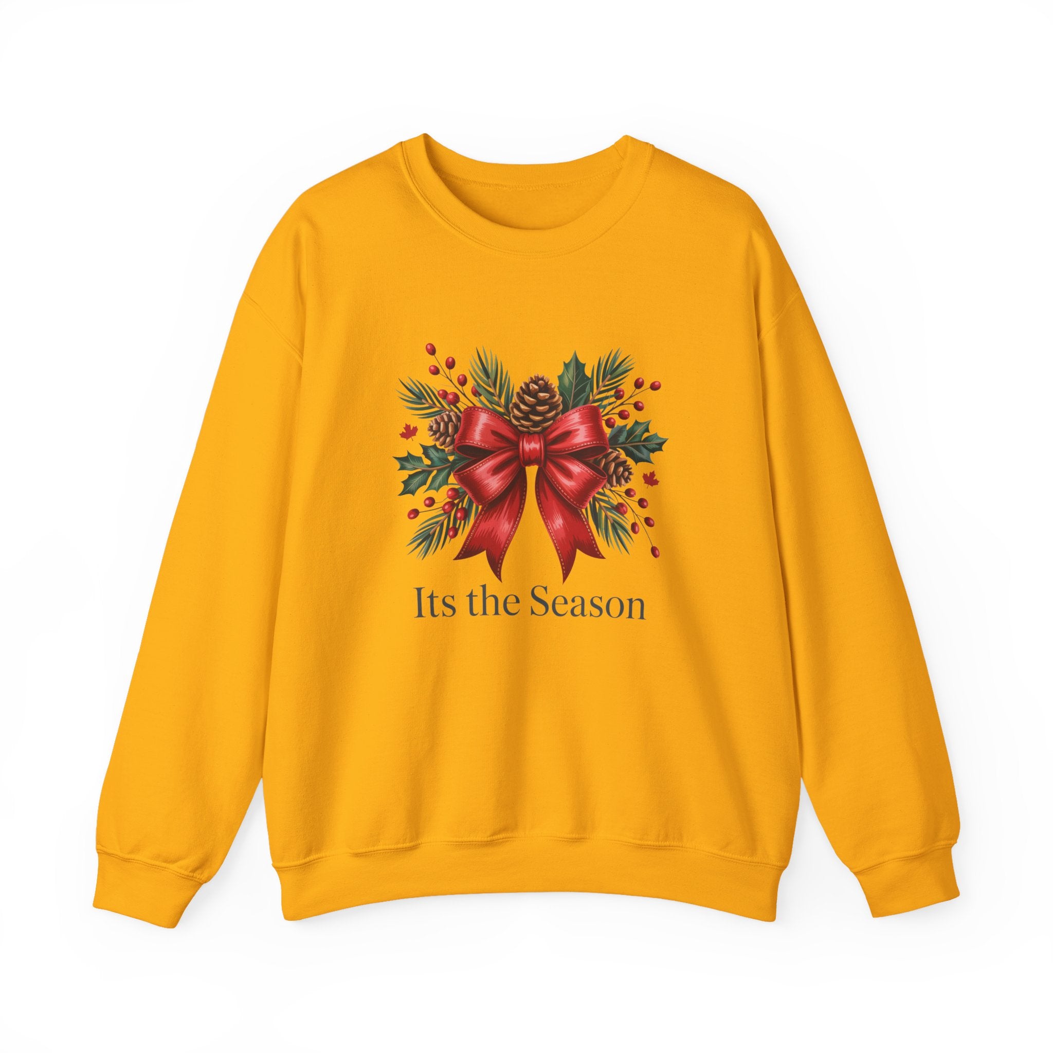 Holiday Bow Sweatshirt — "It's the Season" Christmas Crewneck