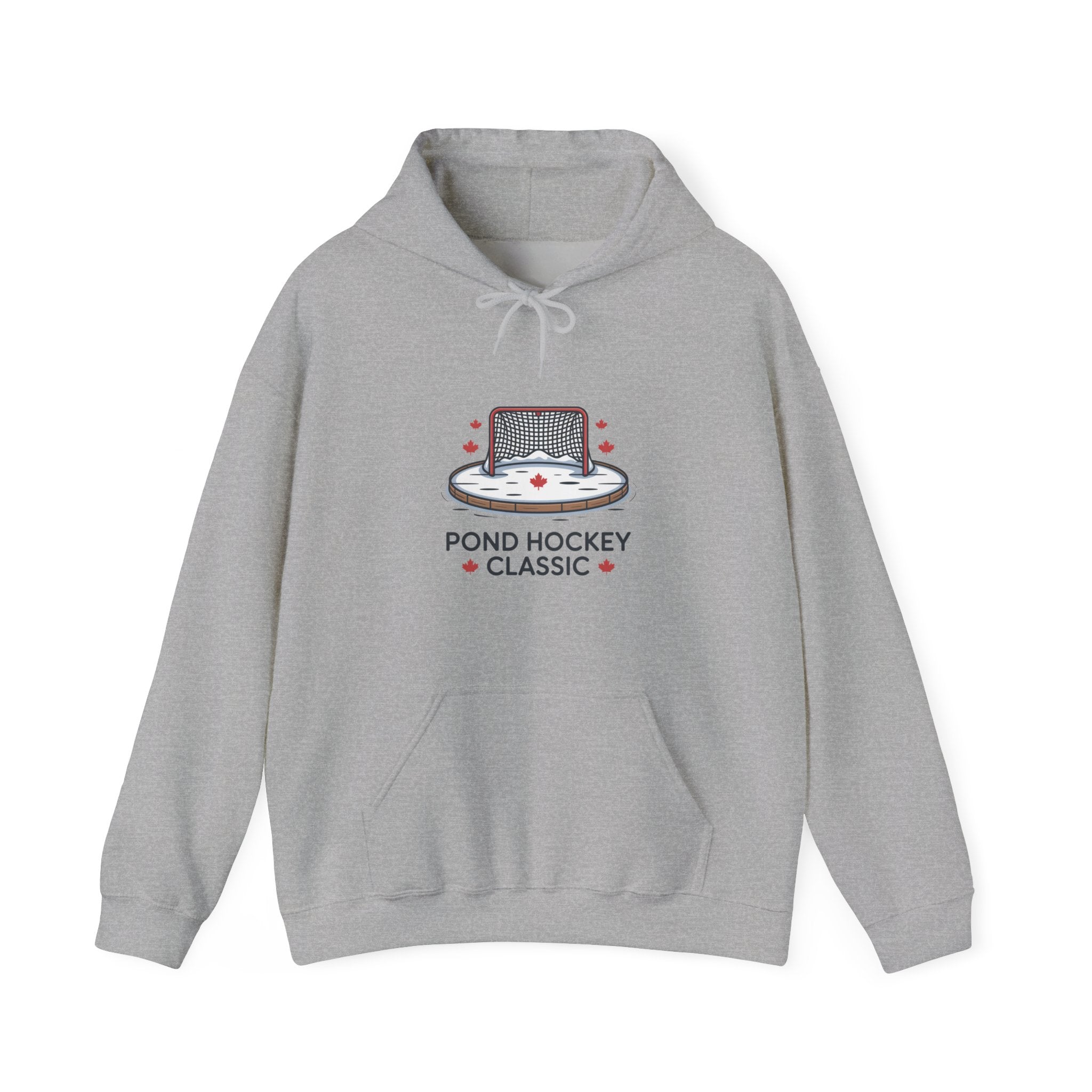 Pond Hockey Classic Hoodie — Vintage Ice Rink Hockey Sweatshirt