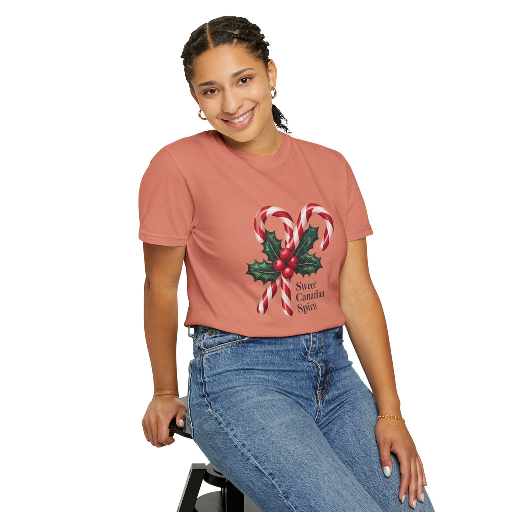 "Sweet Canadian Spirit" - Candy Cane Holiday T Shirt