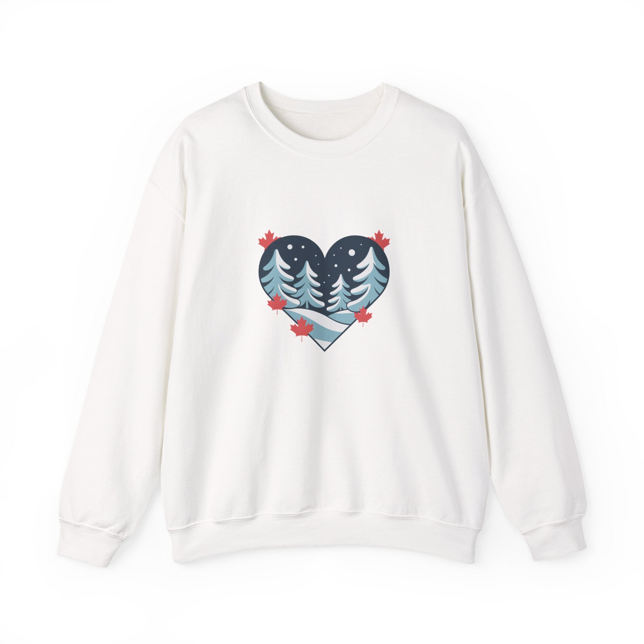 Winter Forest Heart Sweatshirt — Cozy Christmas Crewneck