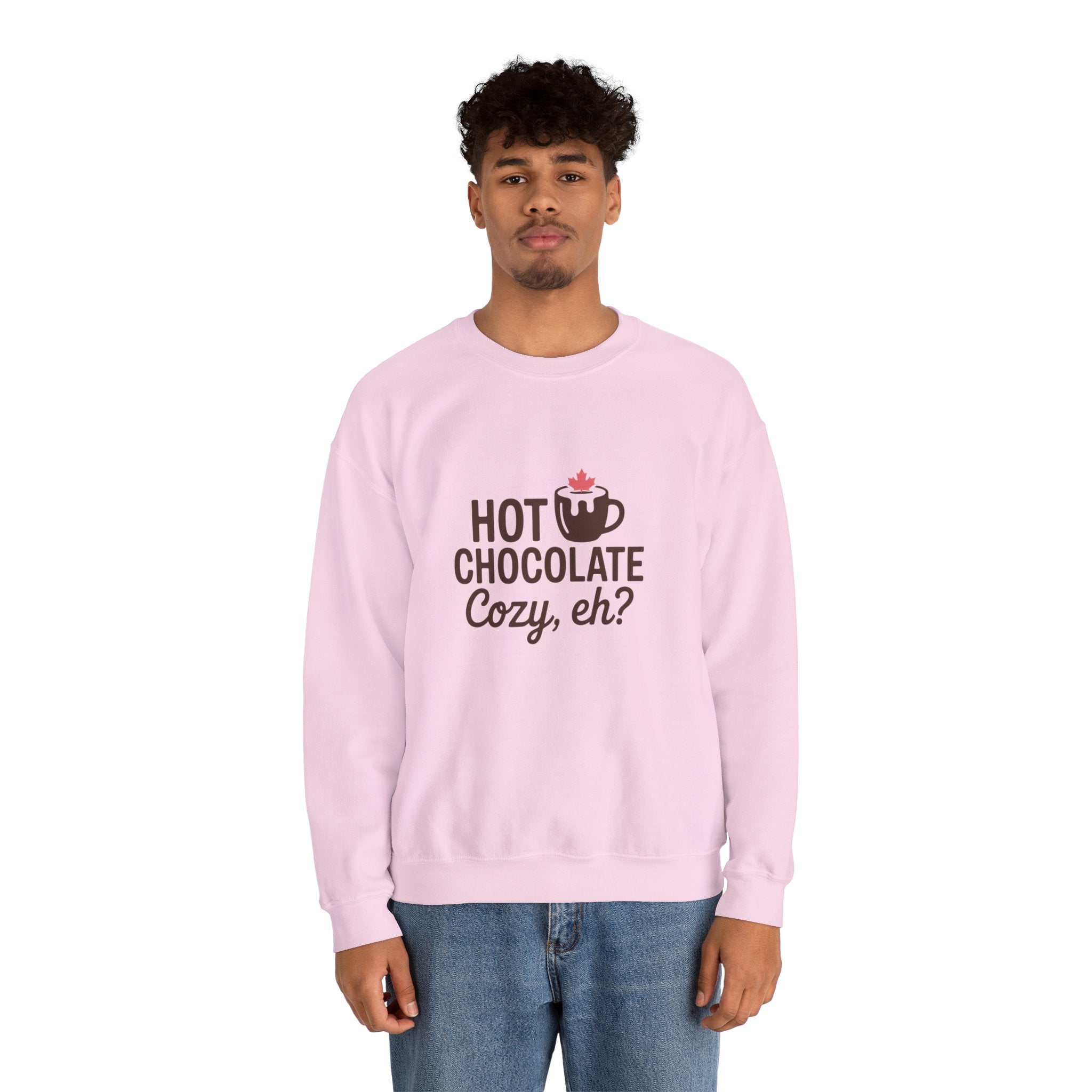 Hot Chocolate Cozy Crewneck Sweatshirt — "Hot Chocolate Cozy, eh?" Winter Pullover