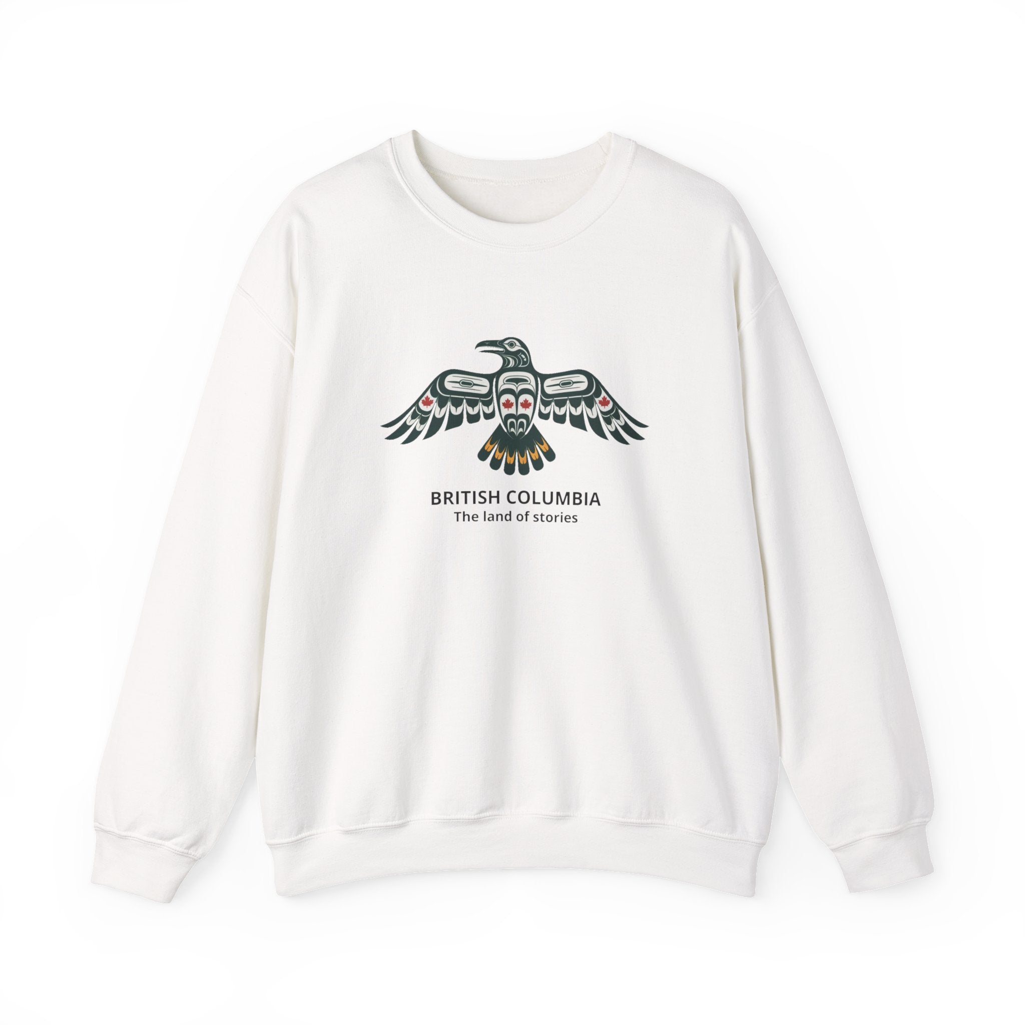 British Columbia Thunderbird Crewneck Sweatshirt — 'British Columbia The land of rivers' Indigenous-Inspired Design