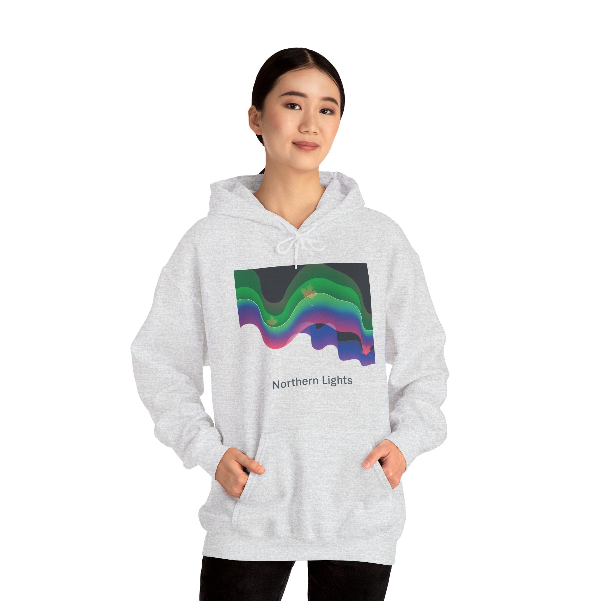 Northern Lights Hoodie — Abstract Aurora Graphic Pullover