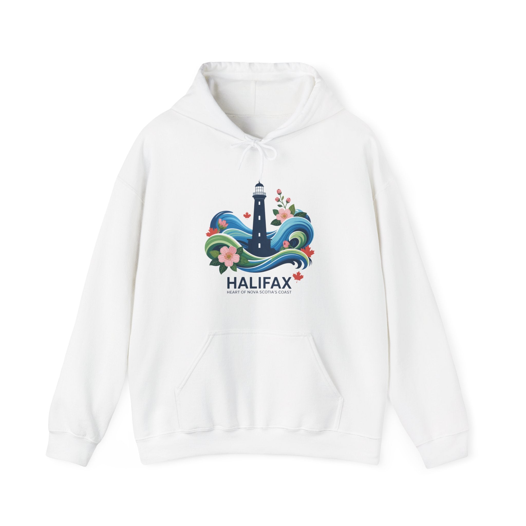 Halifax Lighthouse Hoodie — Coastal Floral Nova Scotia Sweatshirt