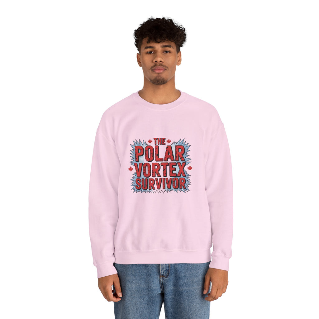 Polar Vortex Survivor Sweatshirt — Funny Winter Cold Weather Crewneck