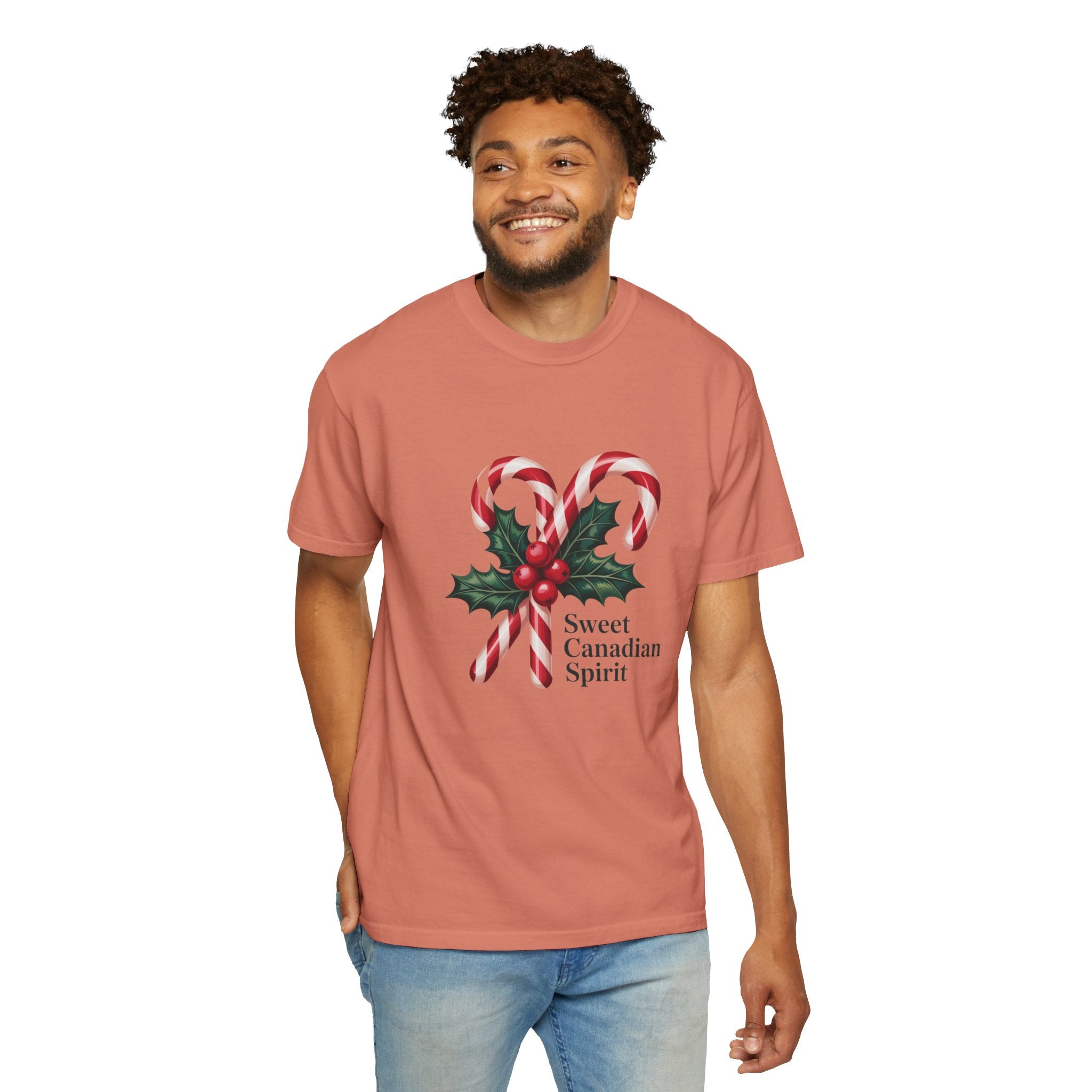 "Sweet Canadian Spirit" - Candy Cane Holiday T Shirt