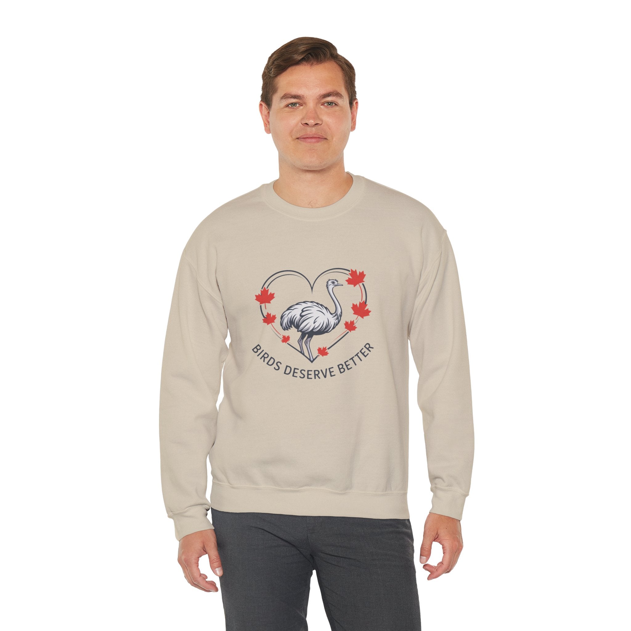 'Birds Deserve Better' Flamingo Heart Crewneck Sweatshirt