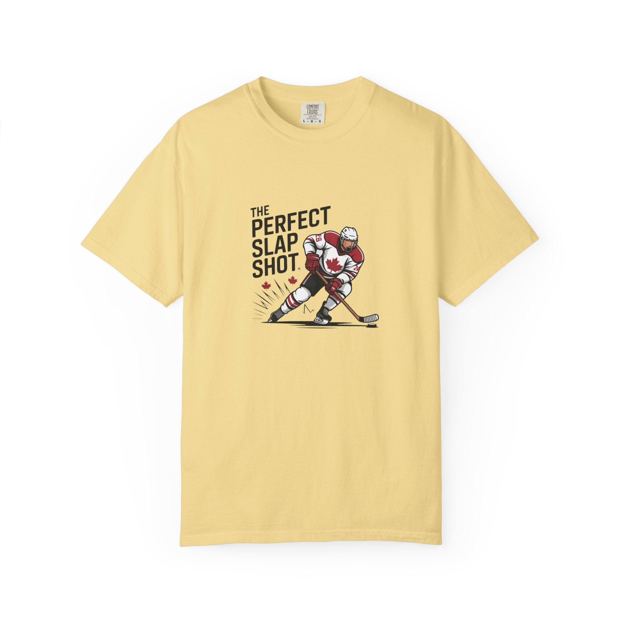Hockey Slap Shot T-Shirt — “The Perfect Slap Shot” Graphic Tee
