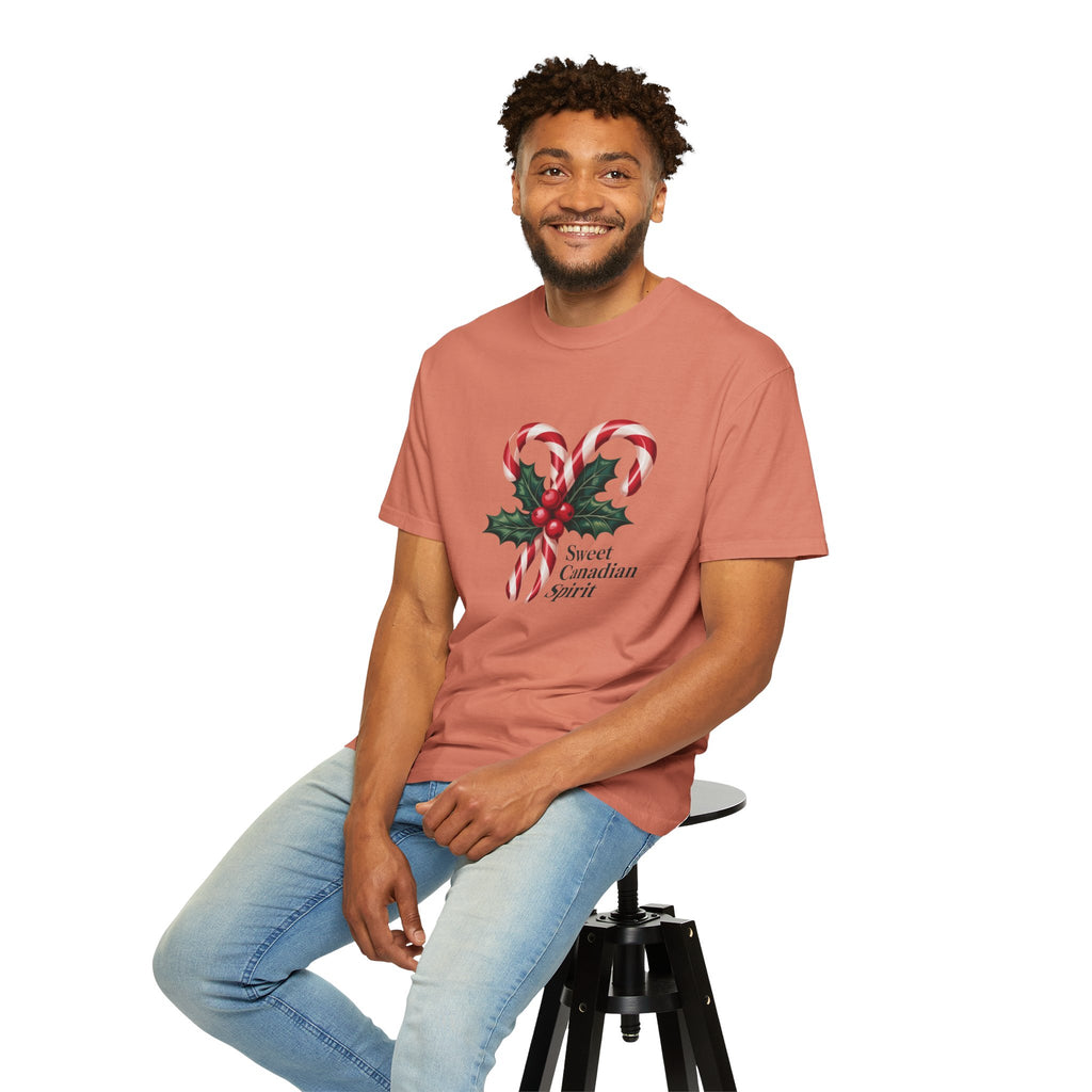 "Sweet Canadian Spirit" - Candy Cane Holiday T Shirt