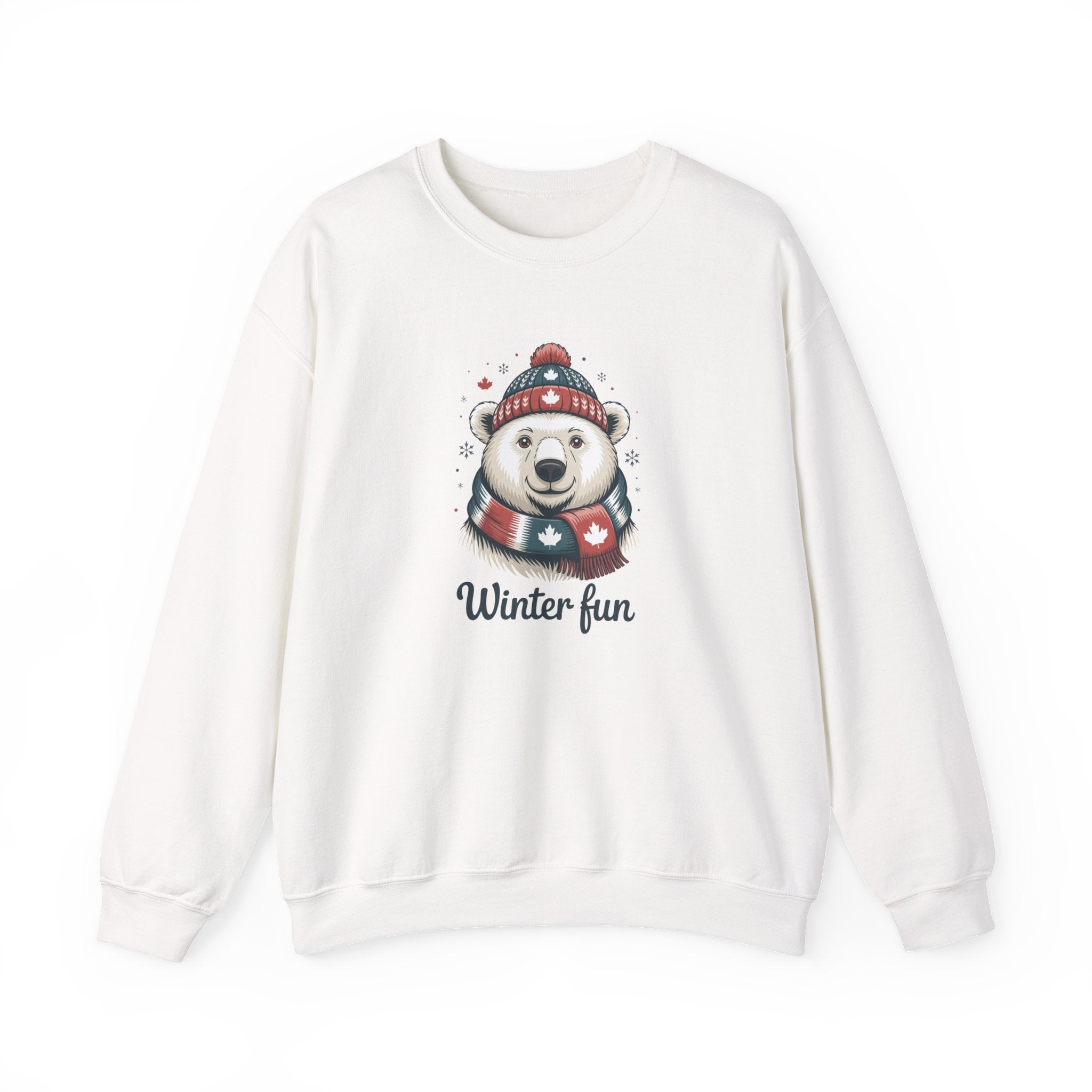 'Winter Fun' Polar Bear Crewneck: Cozy Holiday Snow Day Sweatshirt