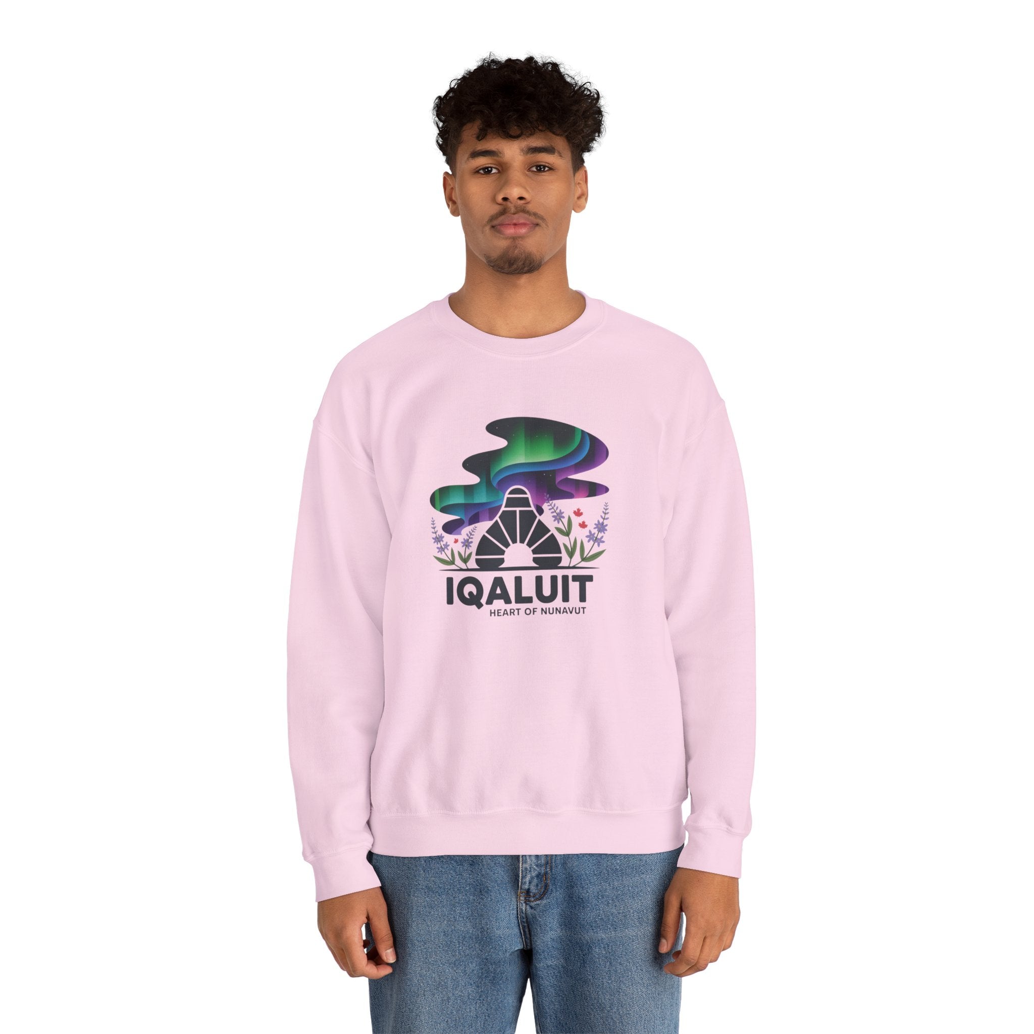 Iqaluit Northern Lights Sweatshirt – Heart of Nunavut Souvenir Crewneck