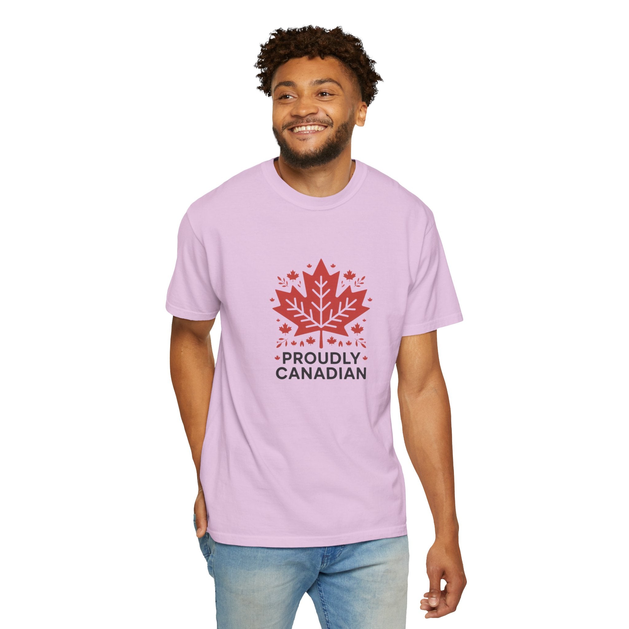 Proudly Canadian T-Shirt — Red Maple Leaf Patriotic Tee