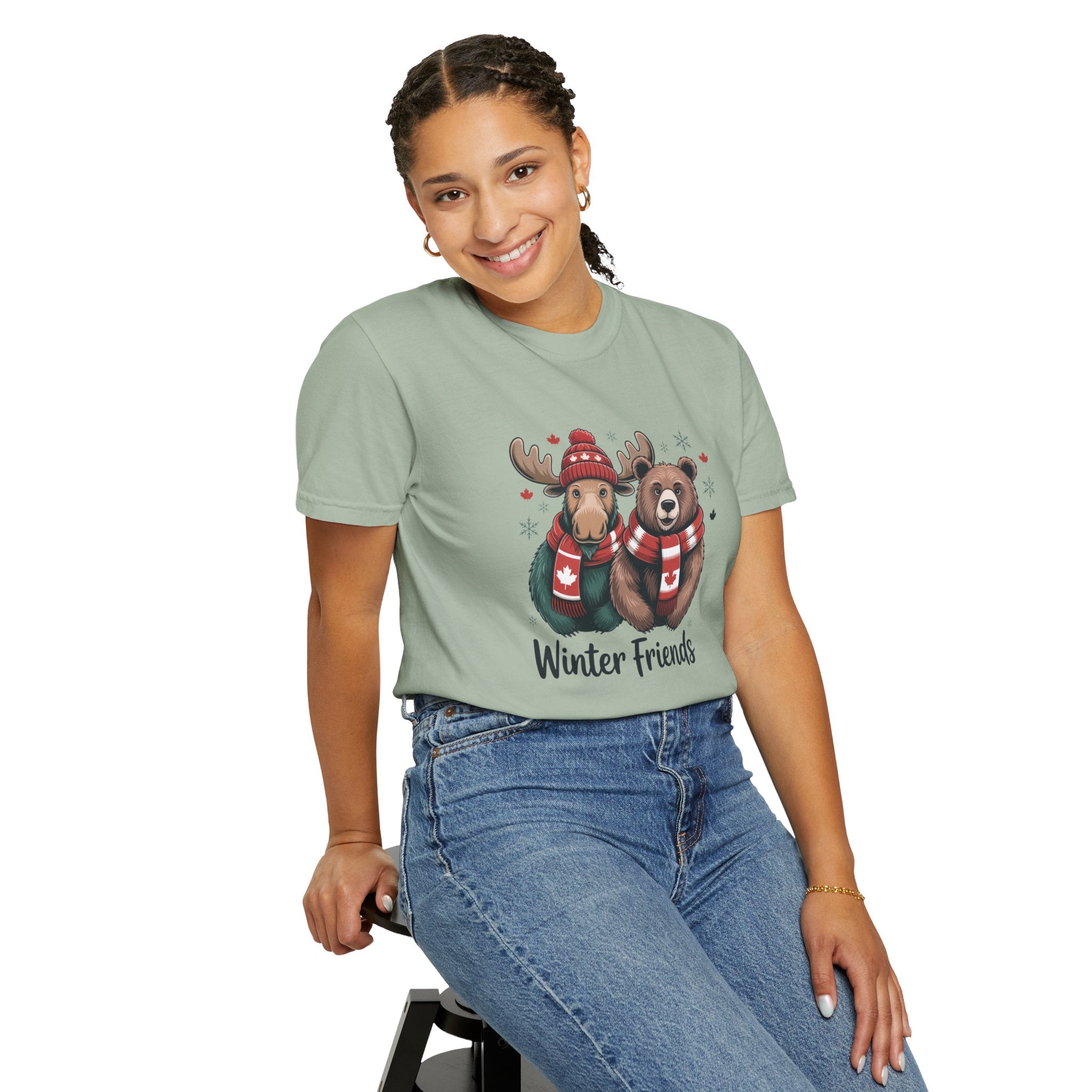 Winter Friends T-Shirt — Moose & Bear Holiday Graphic Tee