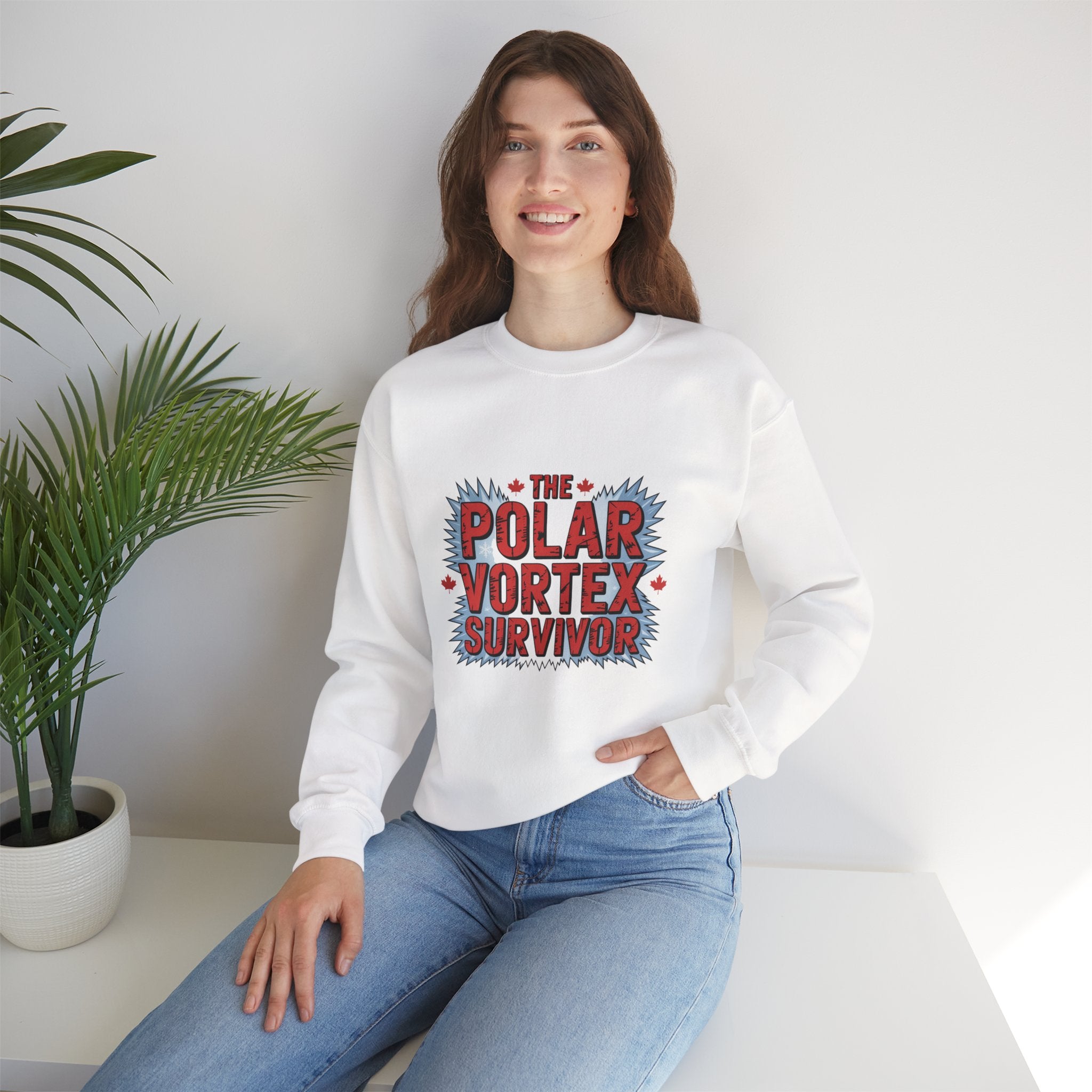 Polar Vortex Survivor Sweatshirt — Funny Winter Cold Weather Crewneck