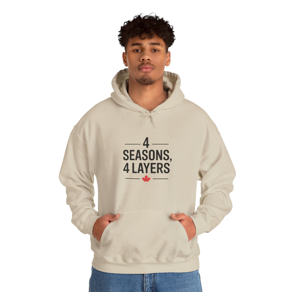 Hoodie - 4 Seasons, 4 Layers Graphic Hooded Sweatshirt (Maple Leaf)