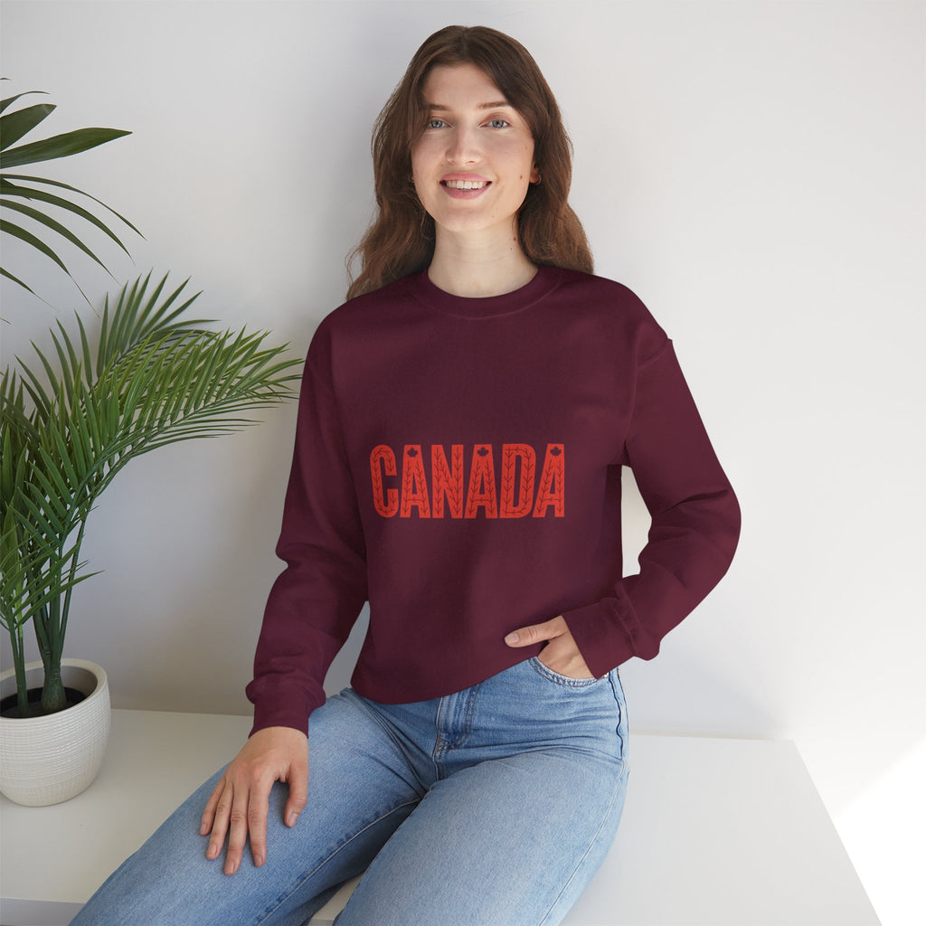 Canada Crewneck Sweatshirt – Retro Red Block Lettering