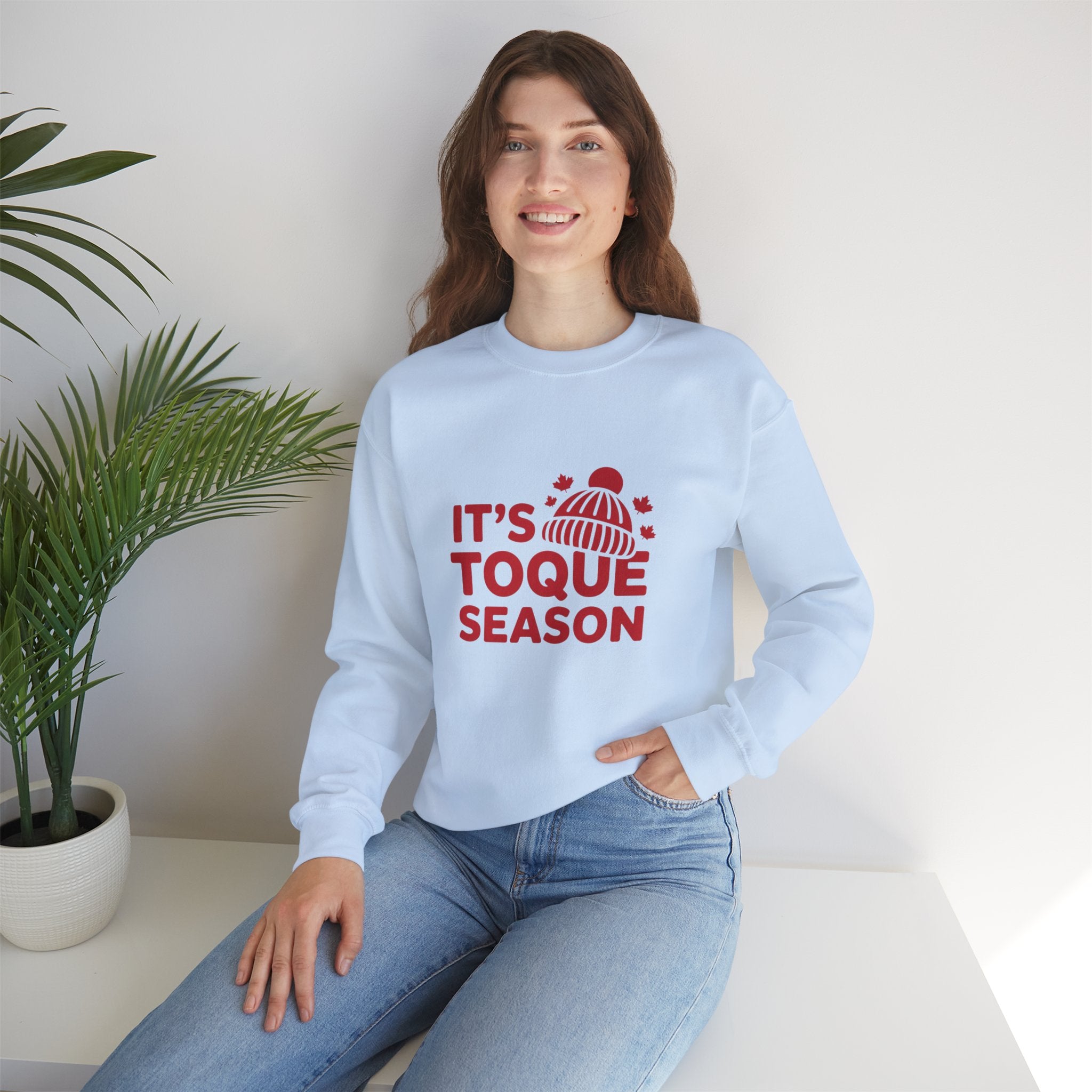 "It's Toque Season" Cozy Winter Crewneck Sweatshirt