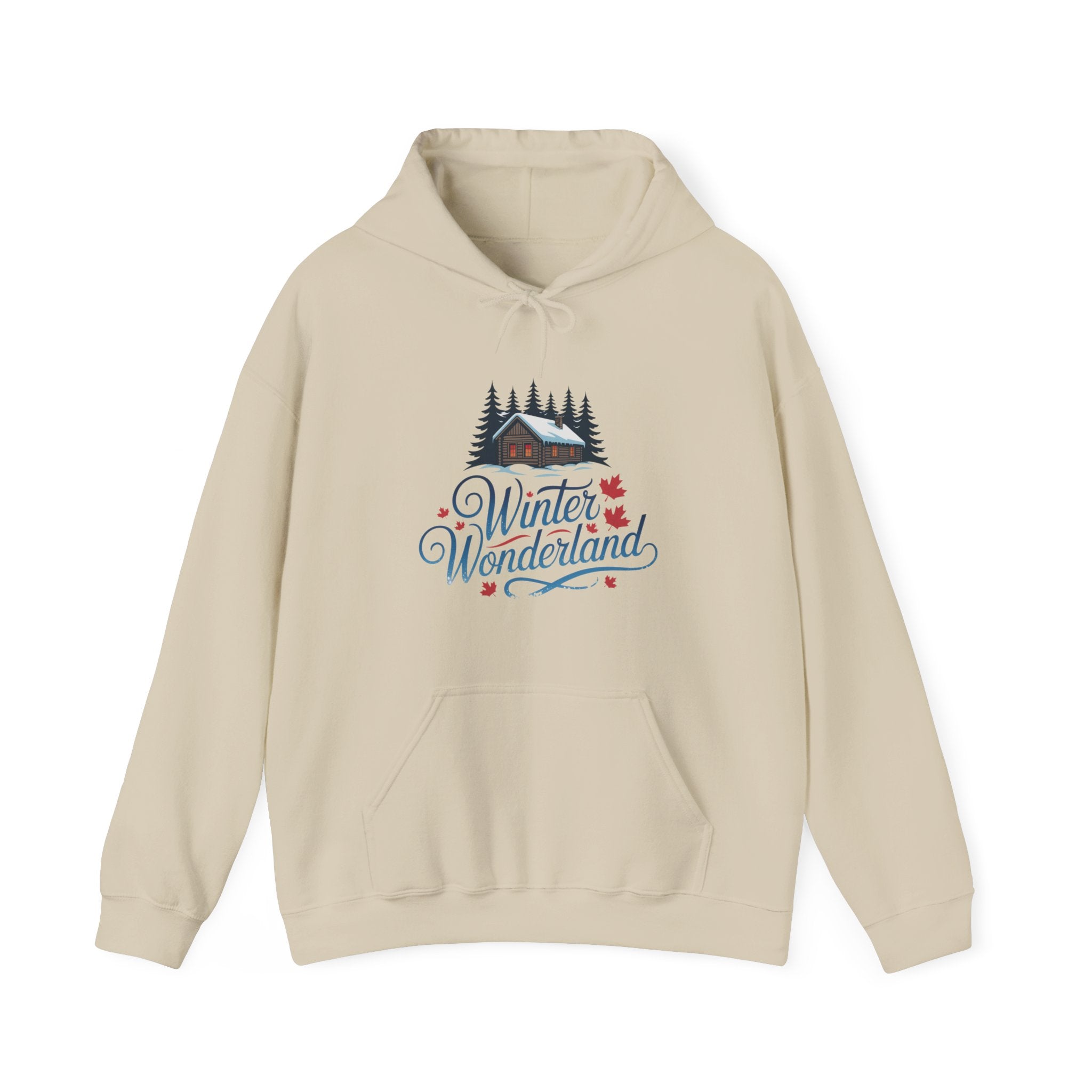 Winter Wonderland Hoodie — Cozy Cabin Snow Scene Hooded Sweatshirt