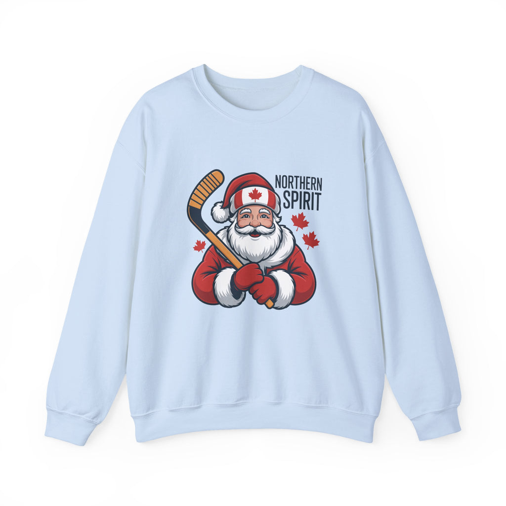Northern Spirit Santa Hockey Sweatshirt – Canadian Maple Leaf Holiday Crewneck