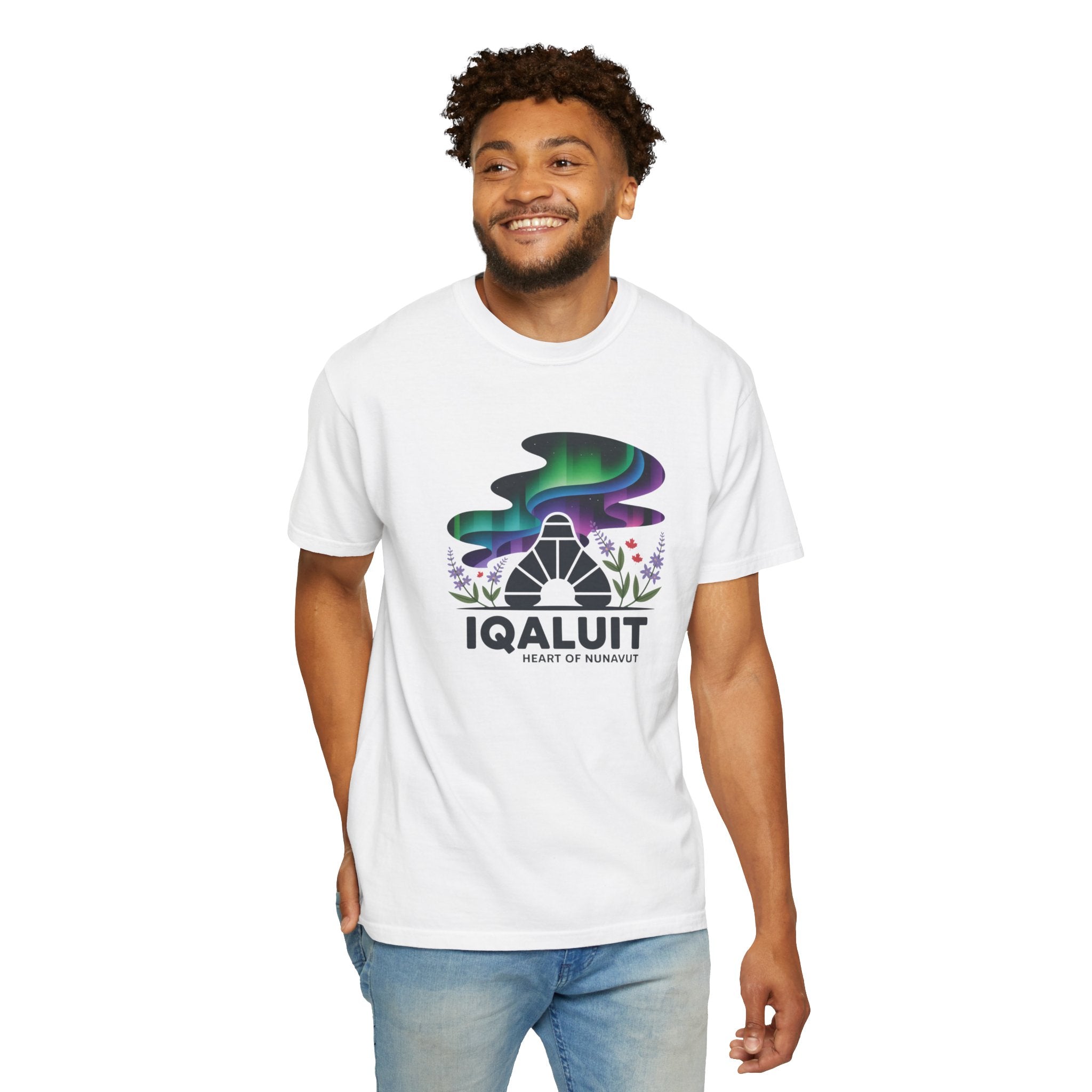 Iqaluit Northern Lights T-Shirt – Heart of Nunavut Souvenir Tee