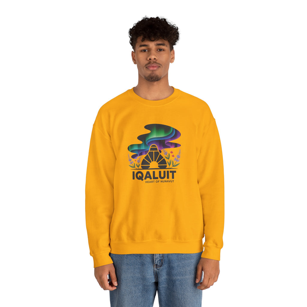 Iqaluit Northern Lights Sweatshirt – Heart of Nunavut Souvenir Crewneck
