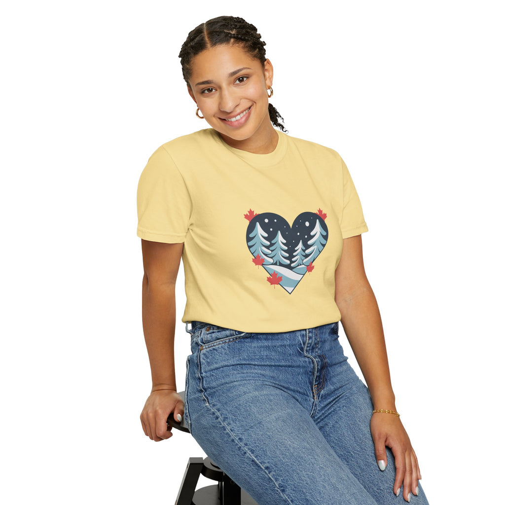 Heart Pine Forest T-Shirt — Winter Woodland Nature Tee