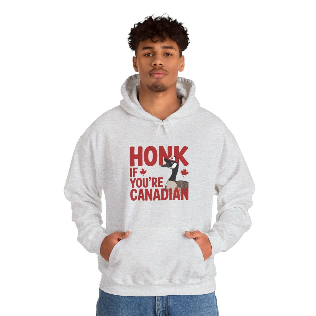 Hoodie - "Honk If You're Canadian" Maple Goose Canada Pride Sweatshirt
