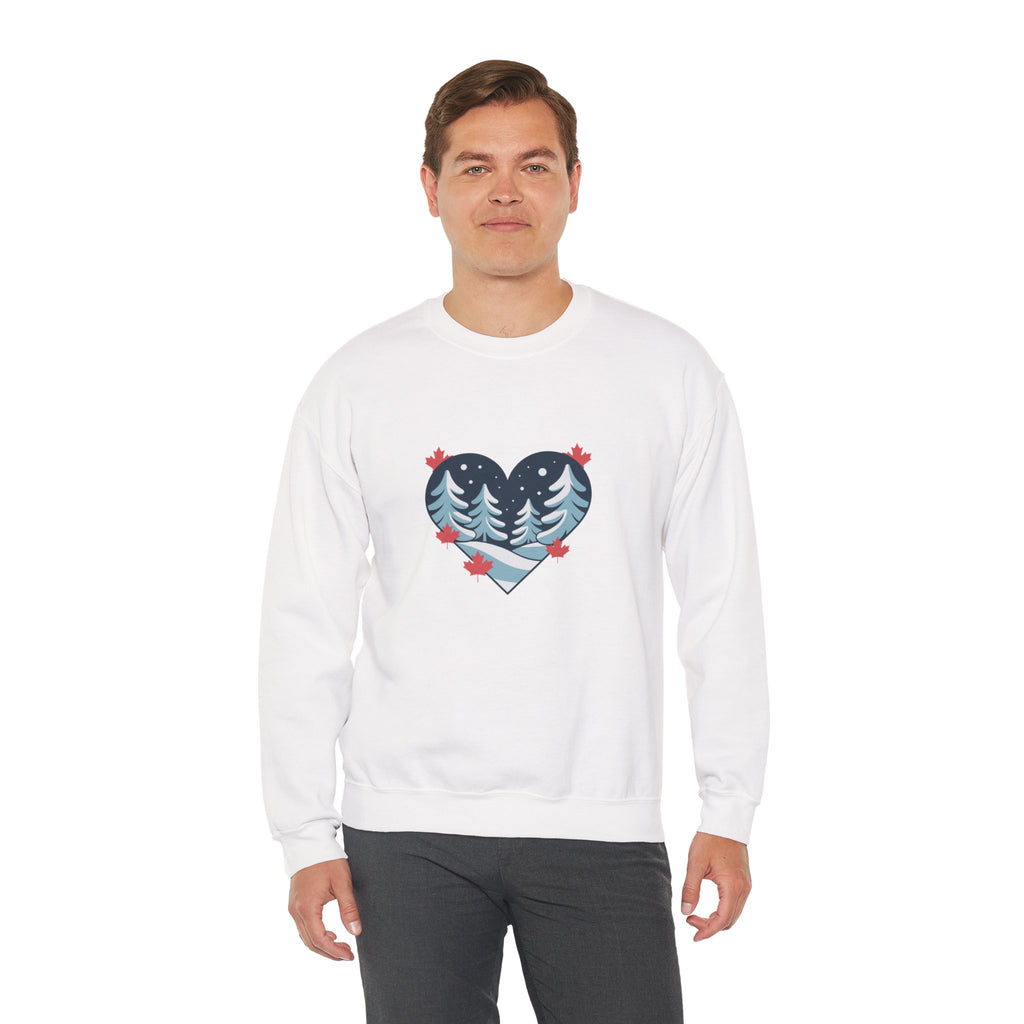 Winter Forest Heart Sweatshirt — Cozy Christmas Crewneck