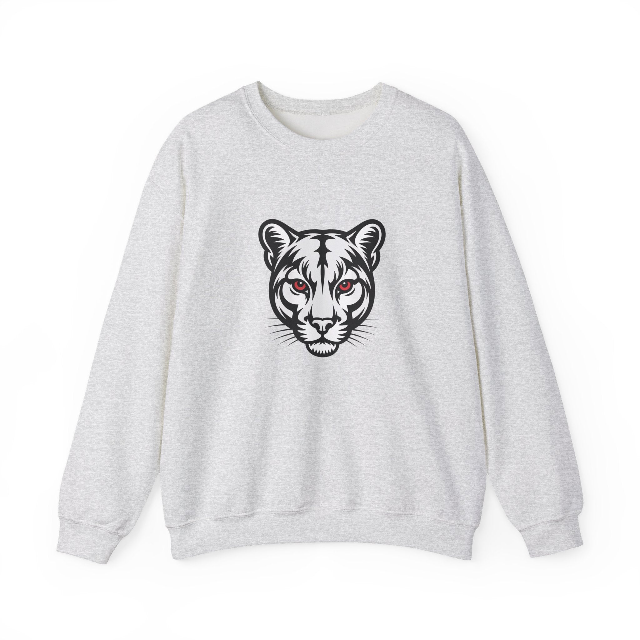 Cougar Face Crewneck Sweatshirt — Minimal Graphic