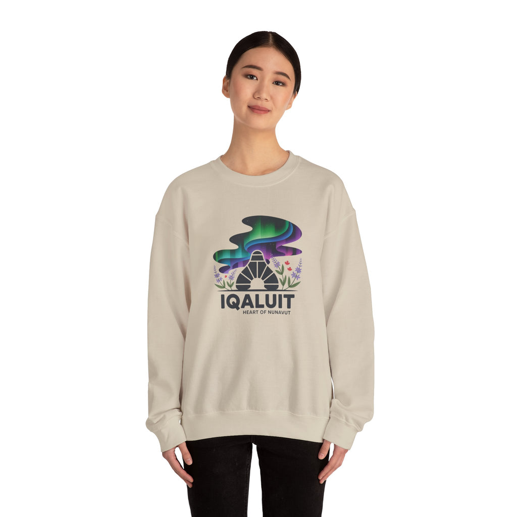 Iqaluit Northern Lights Sweatshirt – Heart of Nunavut Souvenir Crewneck