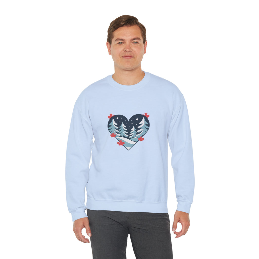 Winter Forest Heart Sweatshirt — Cozy Christmas Crewneck