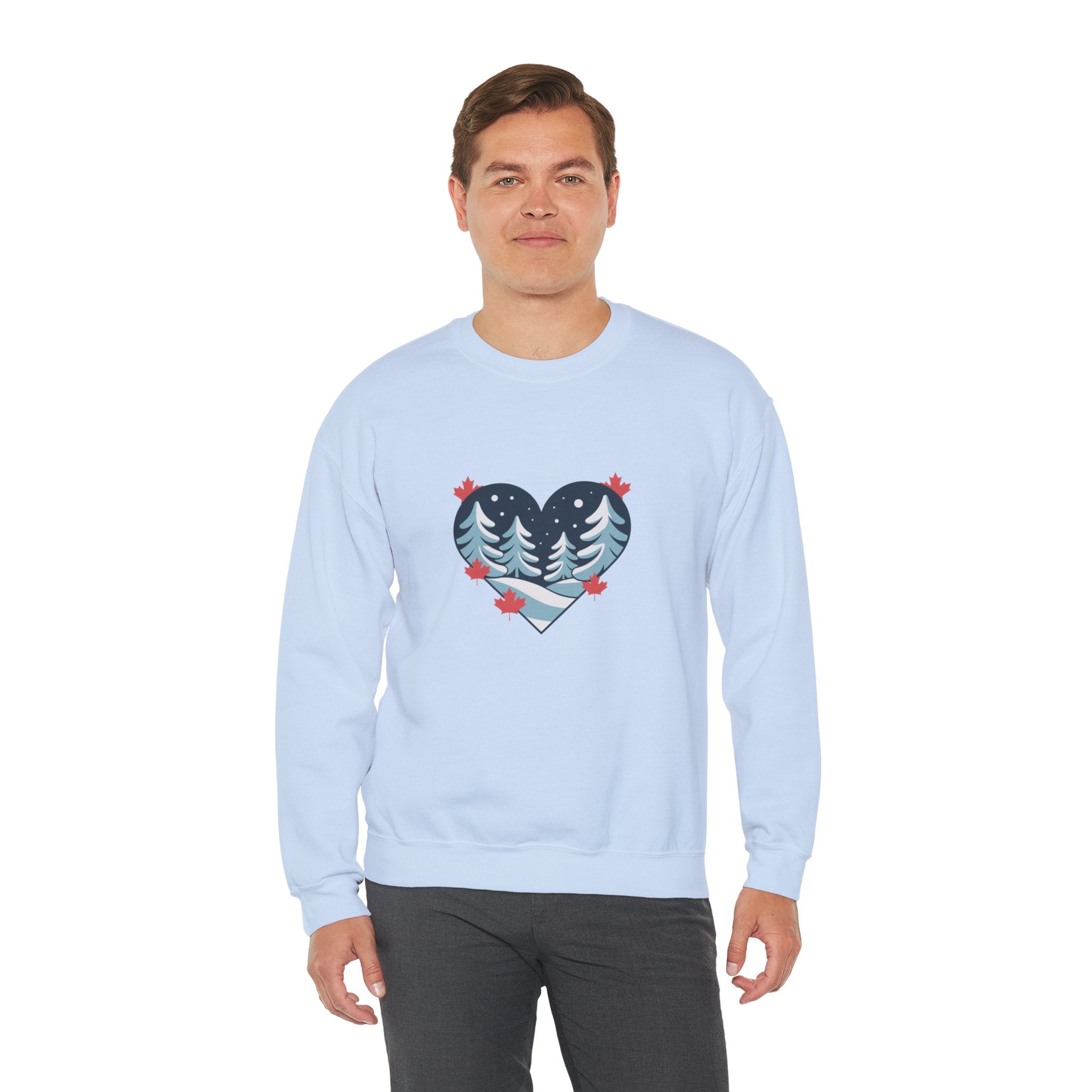 Winter Forest Heart Sweatshirt — Cozy Christmas Crewneck