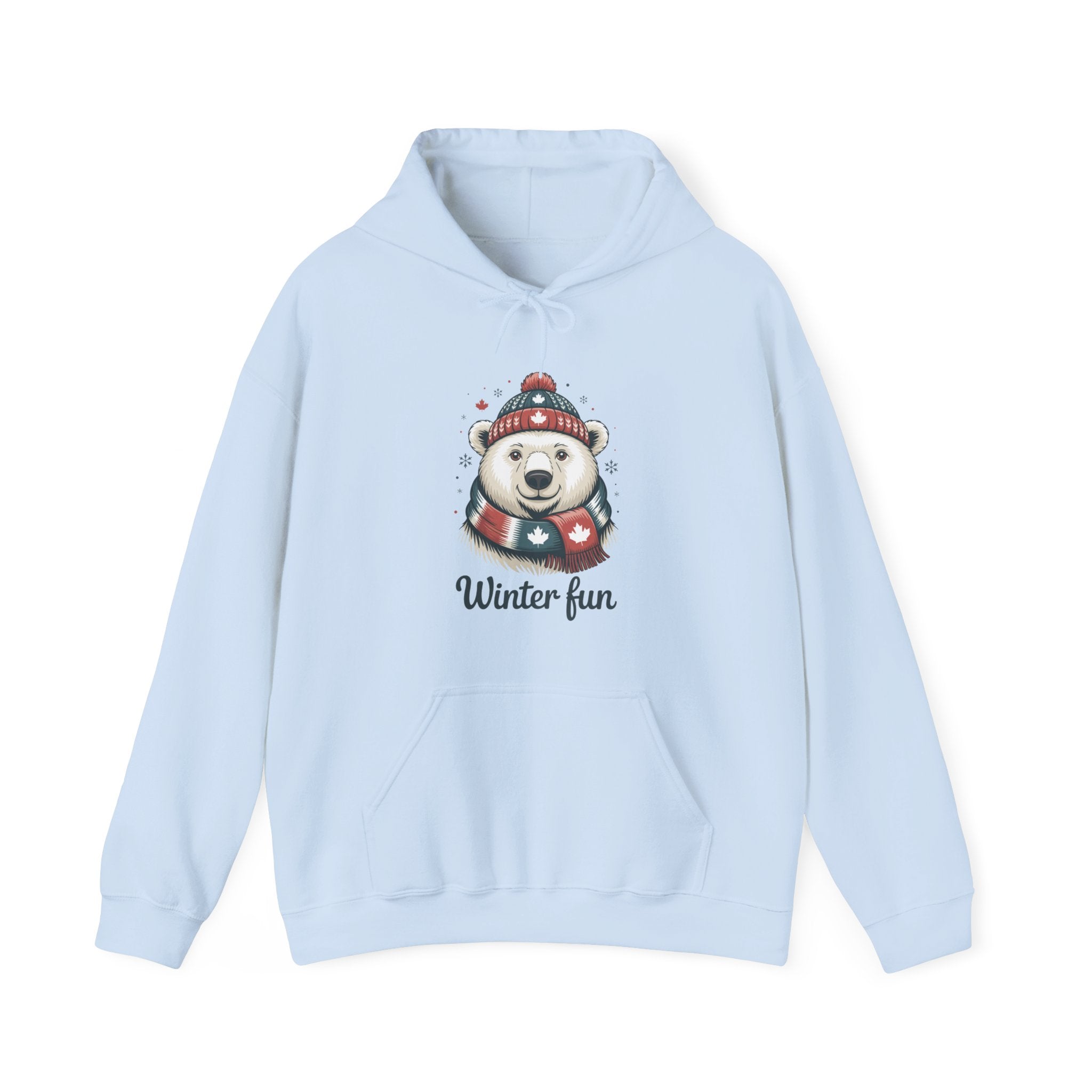 Winter Fun Polar Bear Hoodie - Cute Holiday Snowy Animal Sweatshirt