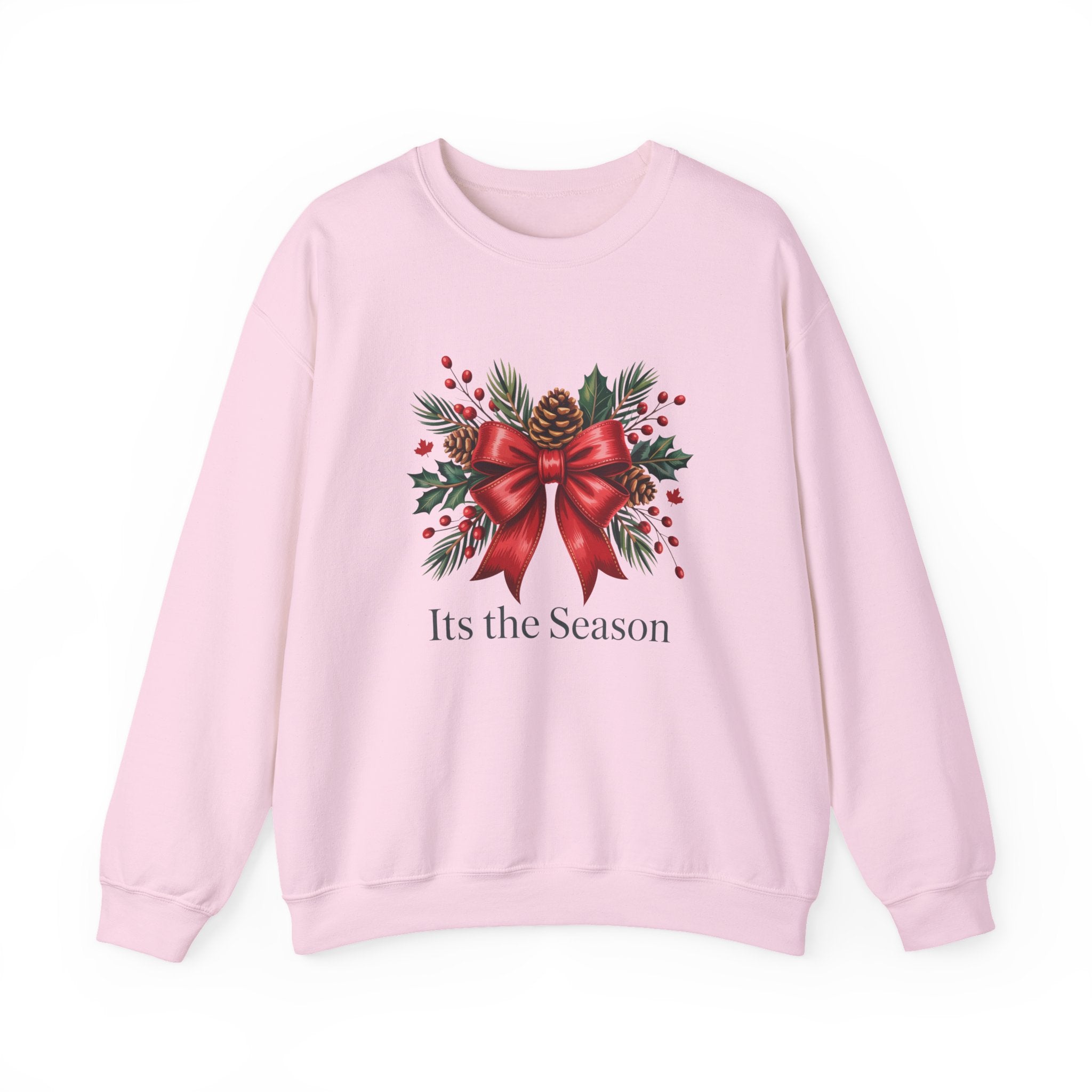 Holiday Bow Sweatshirt — "It's the Season" Christmas Crewneck