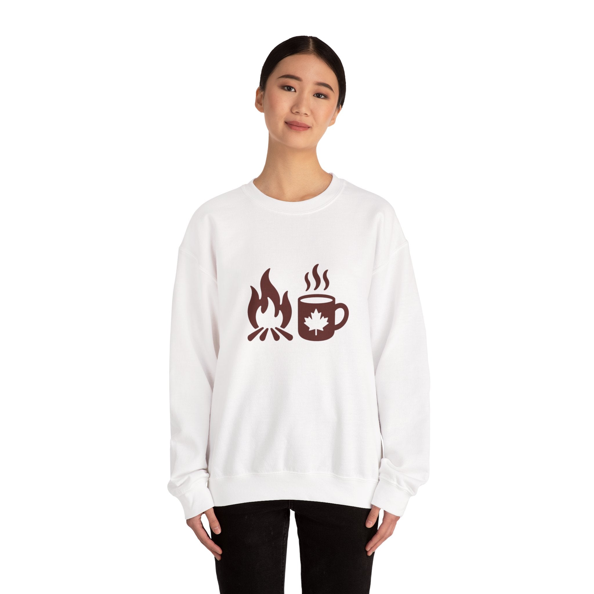 Campfire & Coffee Crewneck Sweatshirt — Cozy Camping Coffee Sweatshirt
