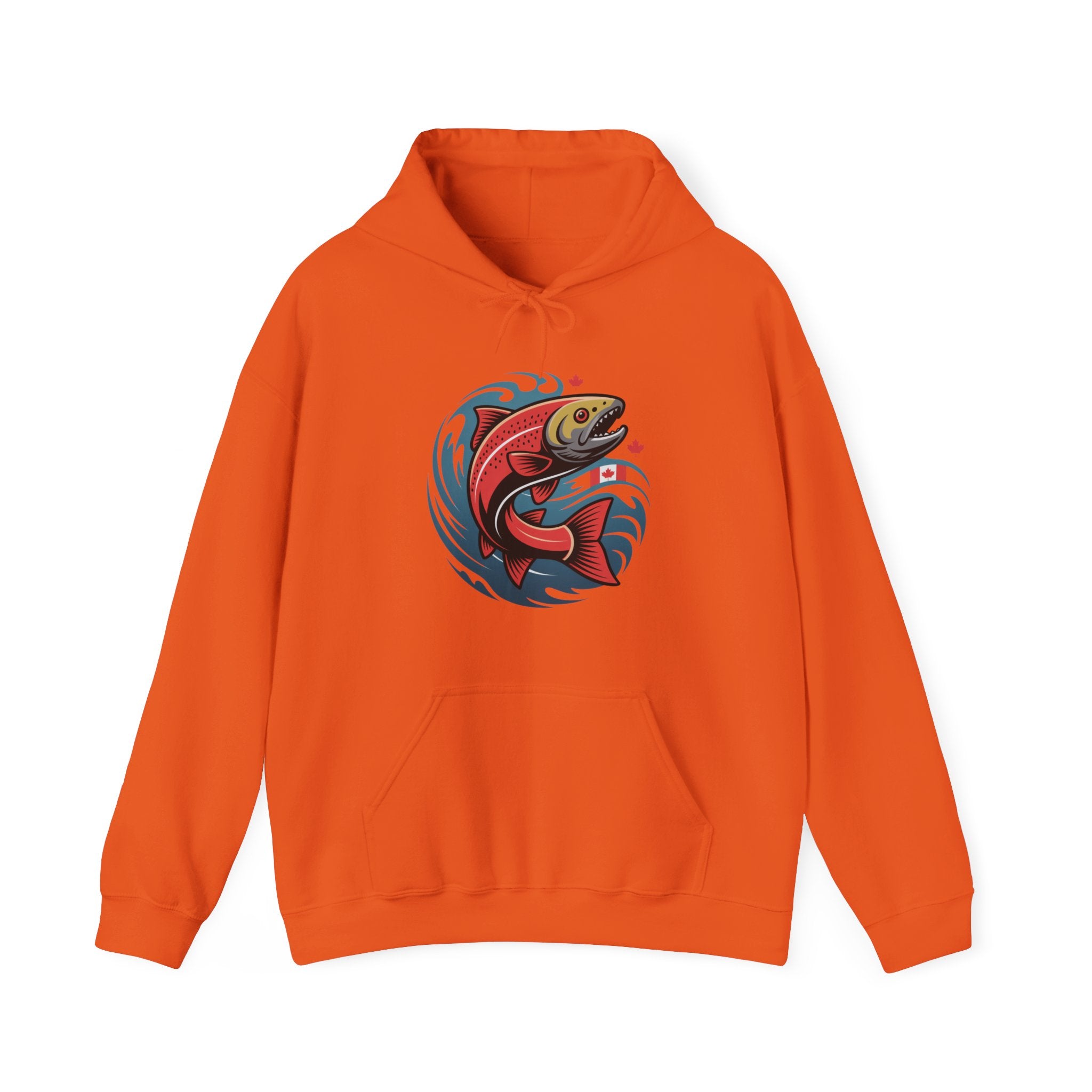 Salmon Wave Hoodie — Retro Fishing Graphic Pullover