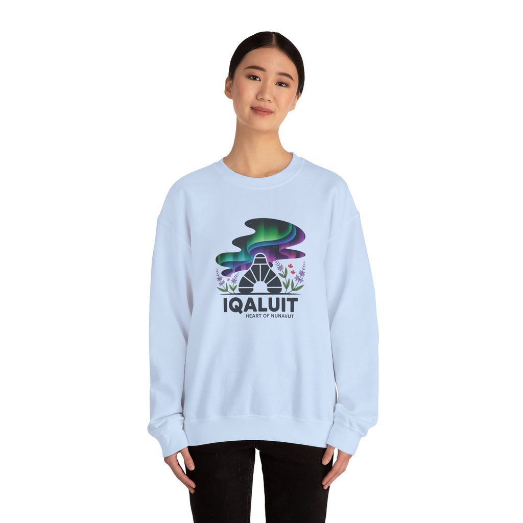 Iqaluit Northern Lights Sweatshirt – Heart of Nunavut Souvenir Crewneck