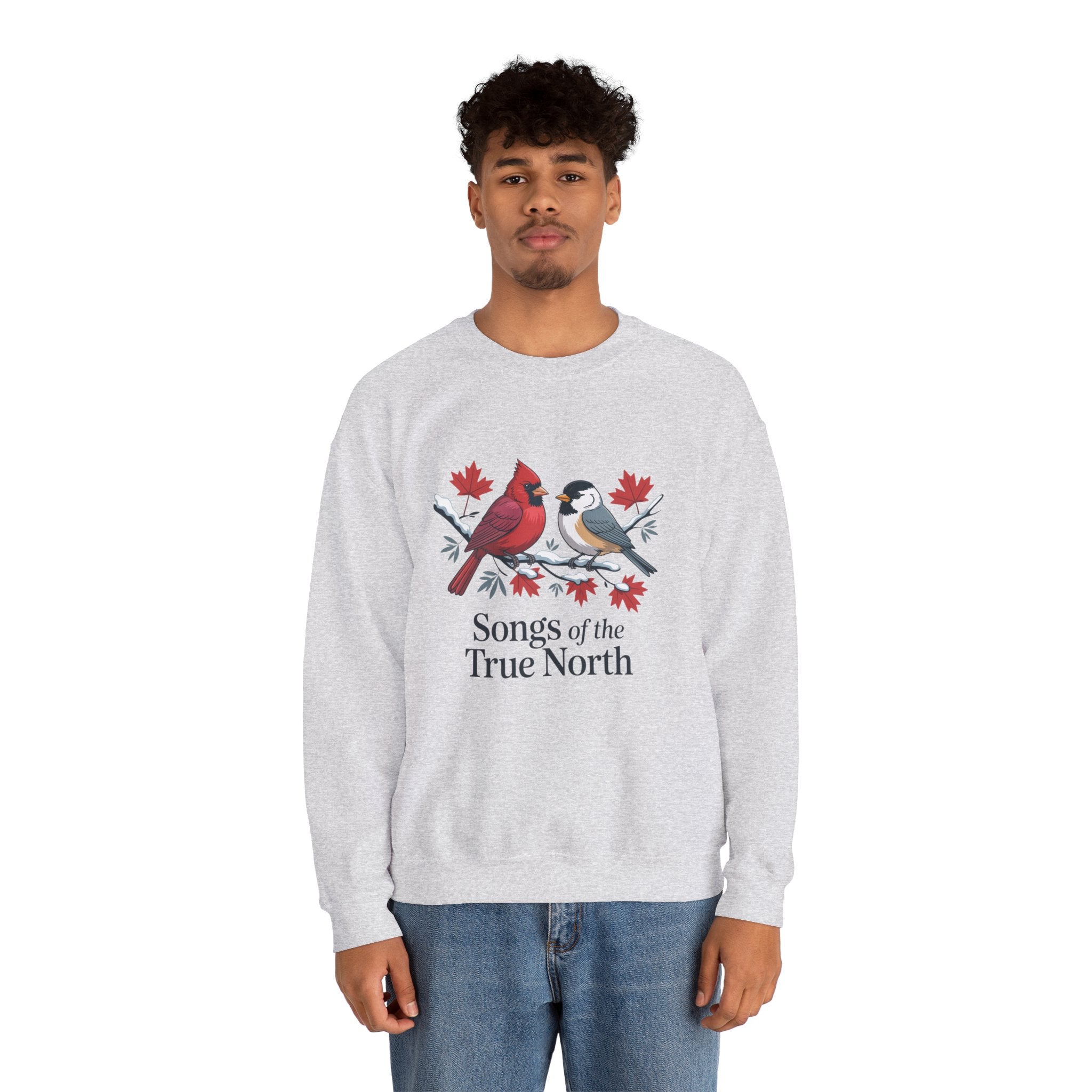 "Songs of the True North" Cardinal & Chickadee Canadian Crewneck Sweatshirt
