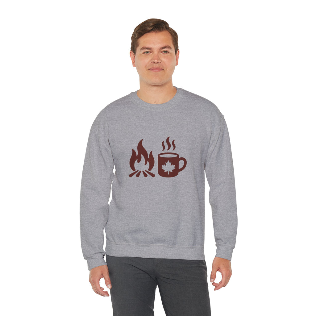 Campfire & Coffee Crewneck Sweatshirt — Cozy Camping Coffee Sweatshirt