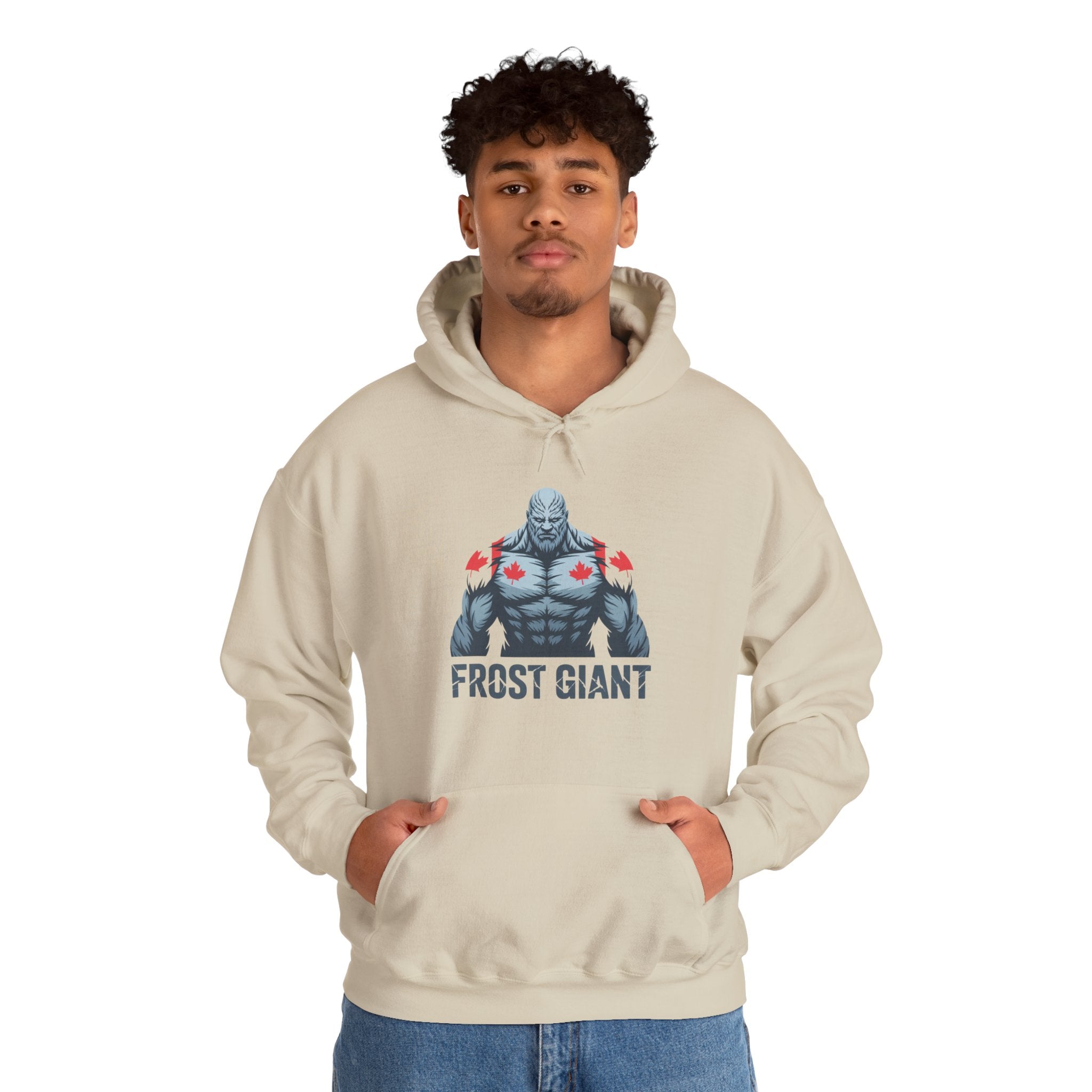 Frost Giant Hoodie — Canadian Maple Chest Winter Monster Sweatshirt