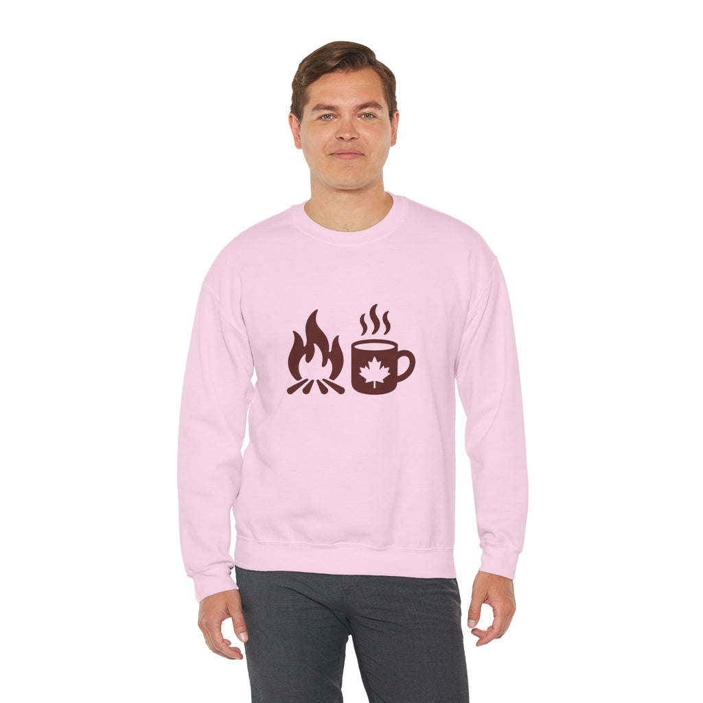 Campfire & Coffee Crewneck Sweatshirt — Cozy Camping Coffee Sweatshirt