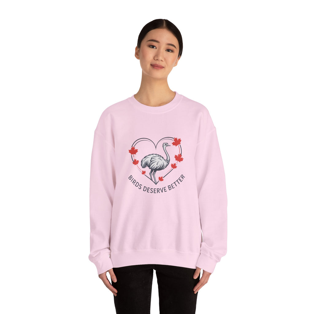'Birds Deserve Better' Flamingo Heart Crewneck Sweatshirt